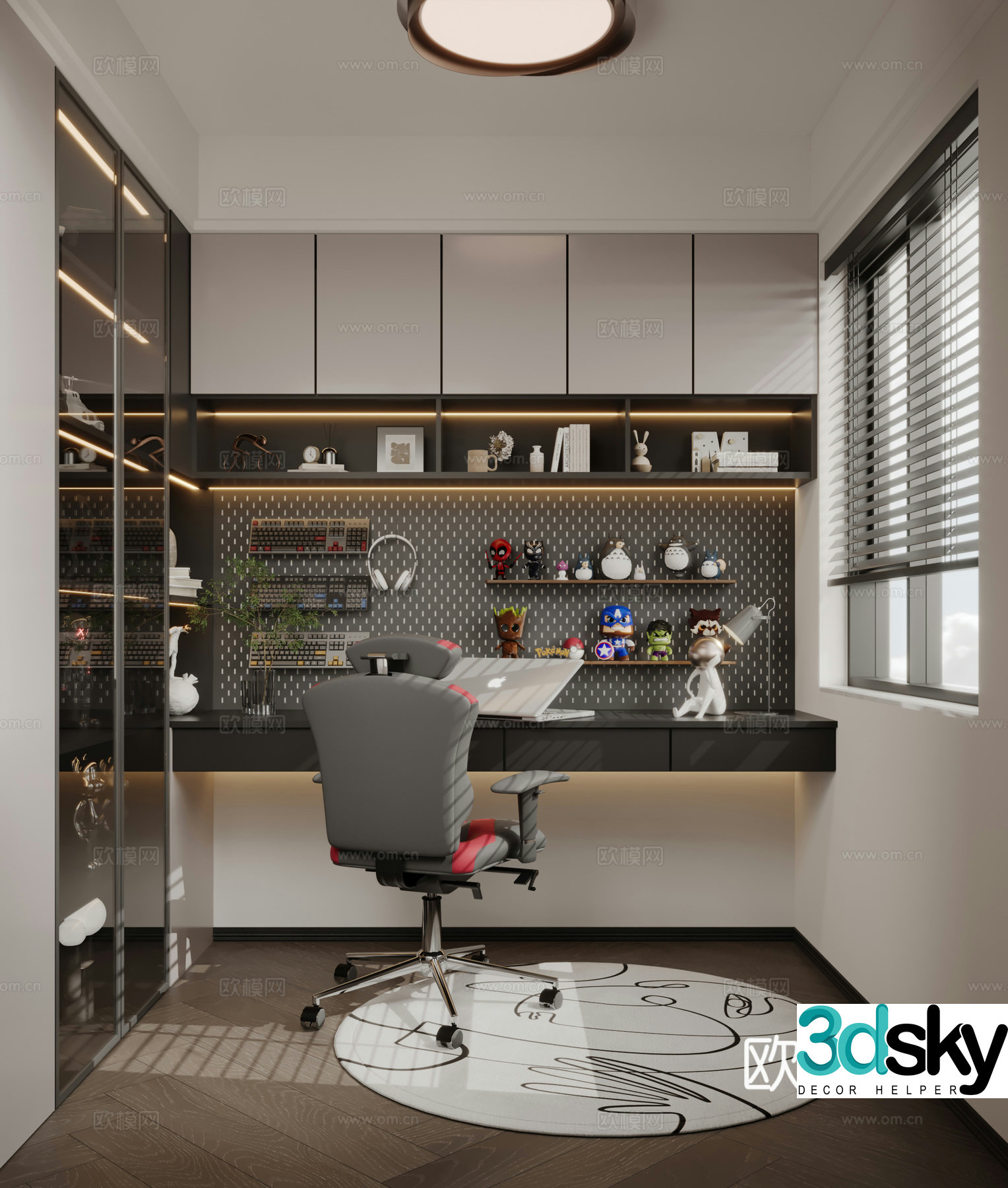 Modern study villa study 3d model