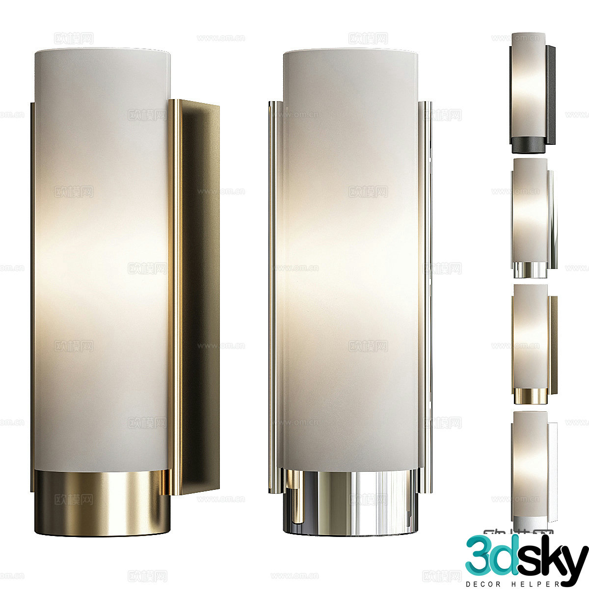 Modern Powell Metal Wall Light 3D Model