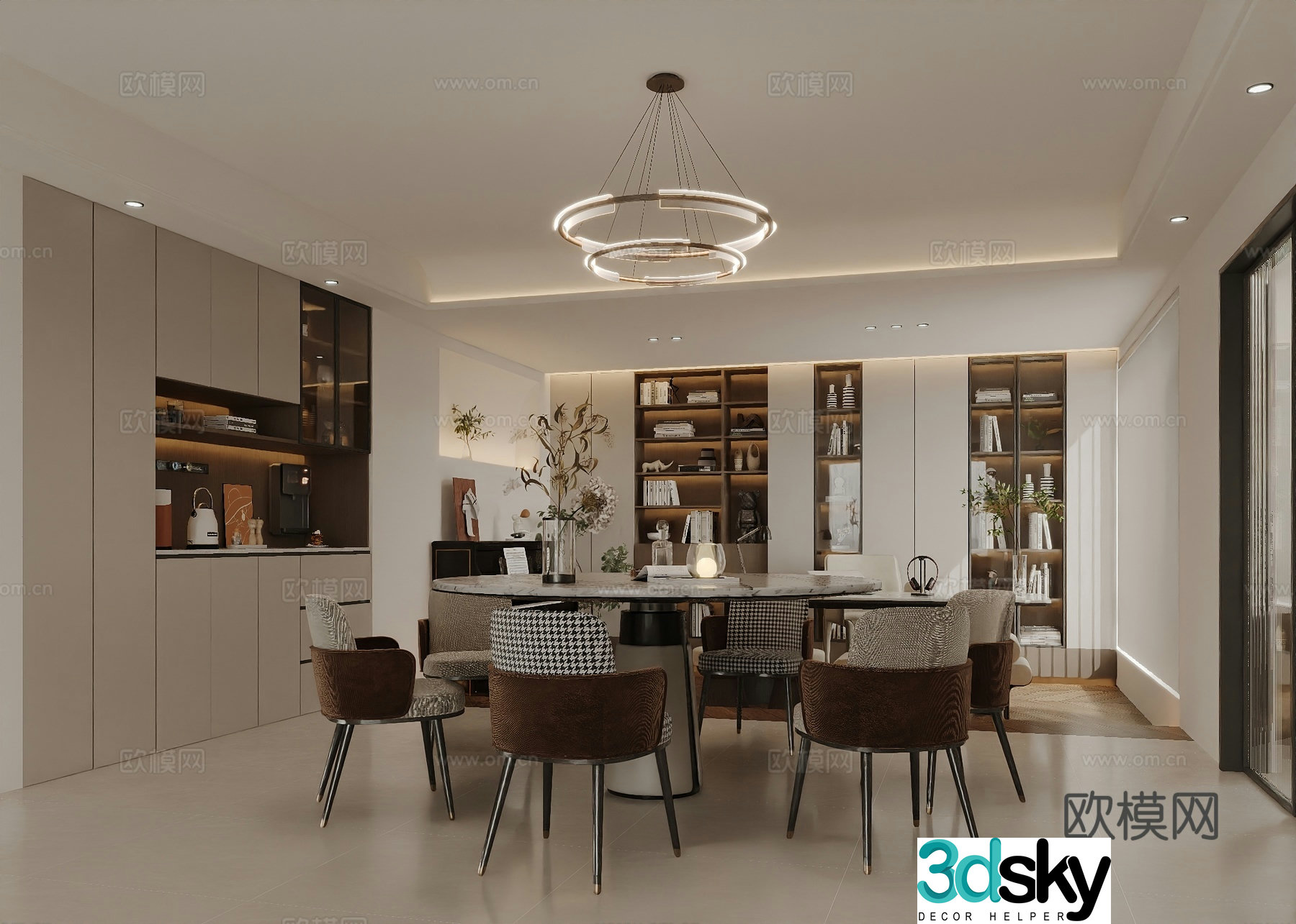 Modern restaurant study 3d model