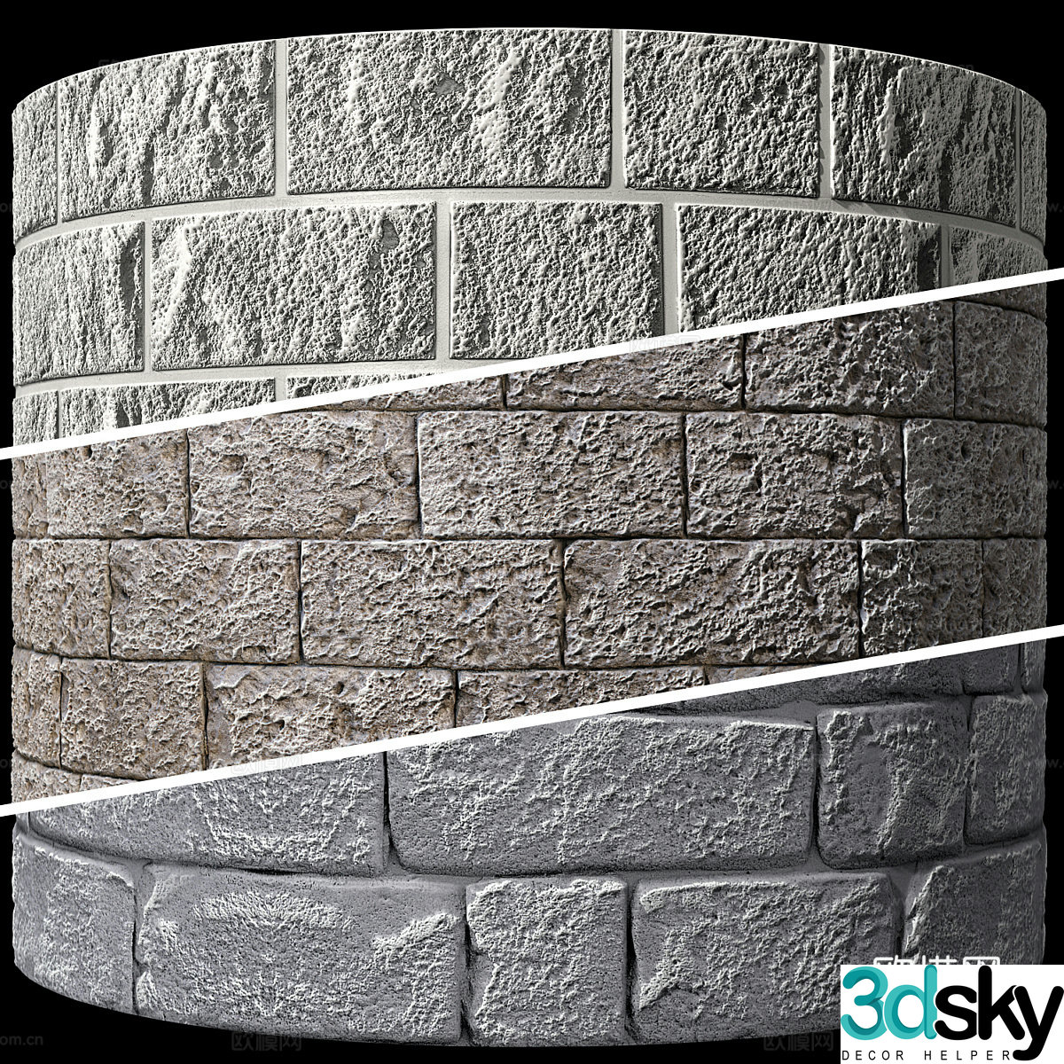 New Chinese style exterior tiles 3D model