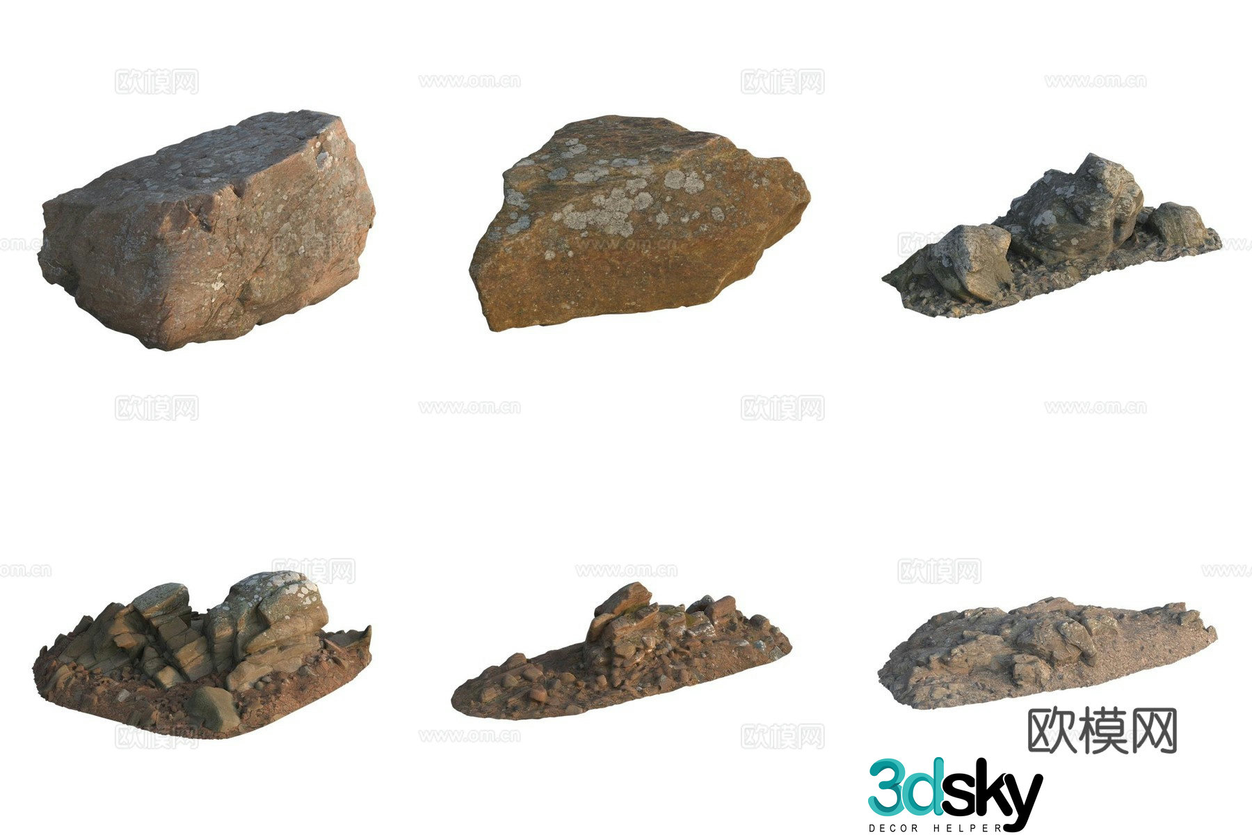 Seaside stone rock 3d model