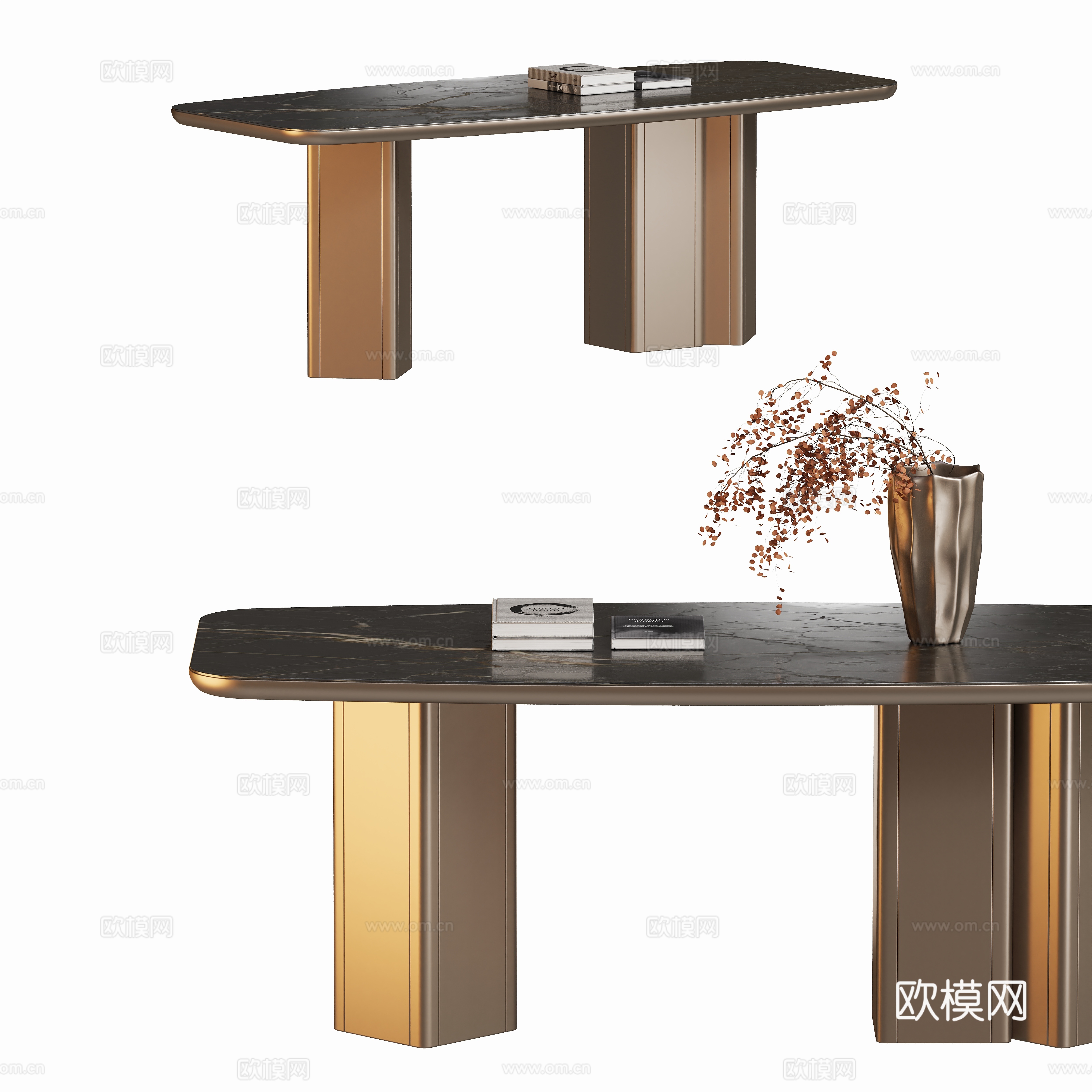 Modern Italian luxury marble dining table 3d model