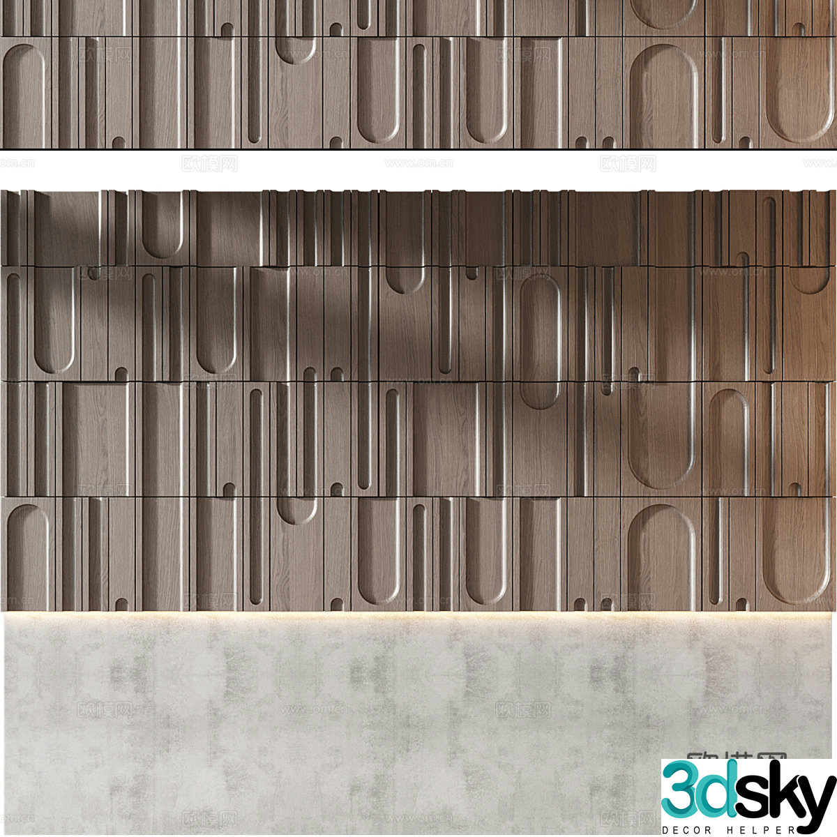 New Chinese style wabisa bedside background wall 3D model