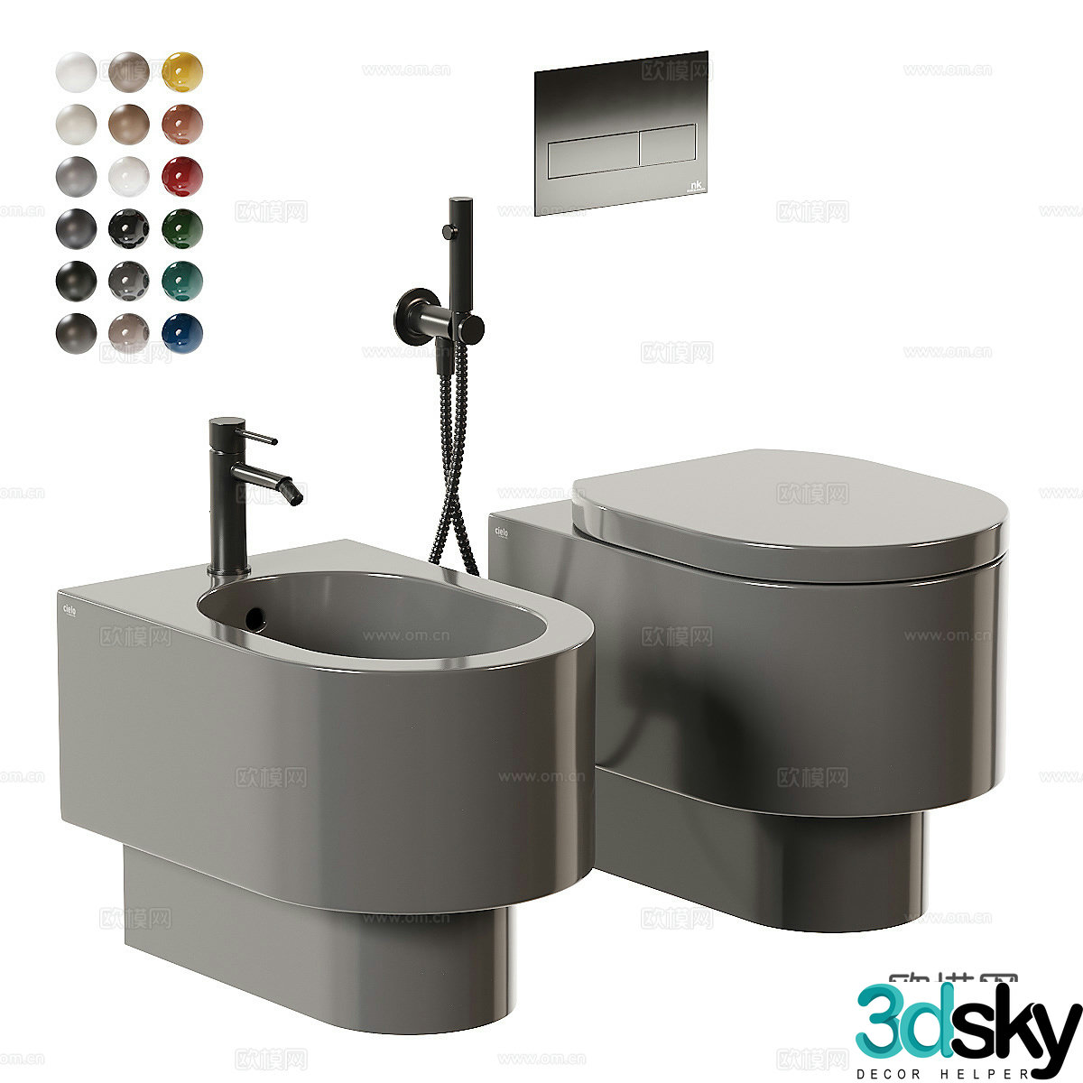 Modern Italian Cielo toilet 3d model