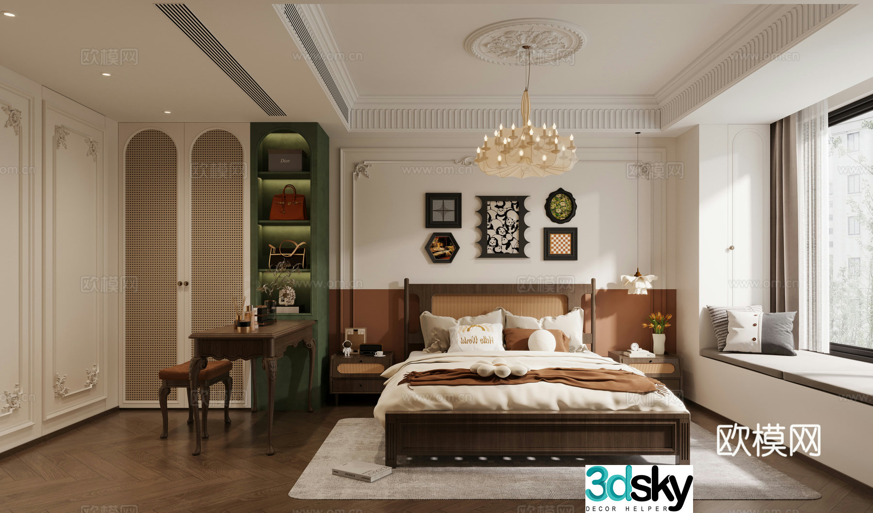 Medium-old bedroom 3d model