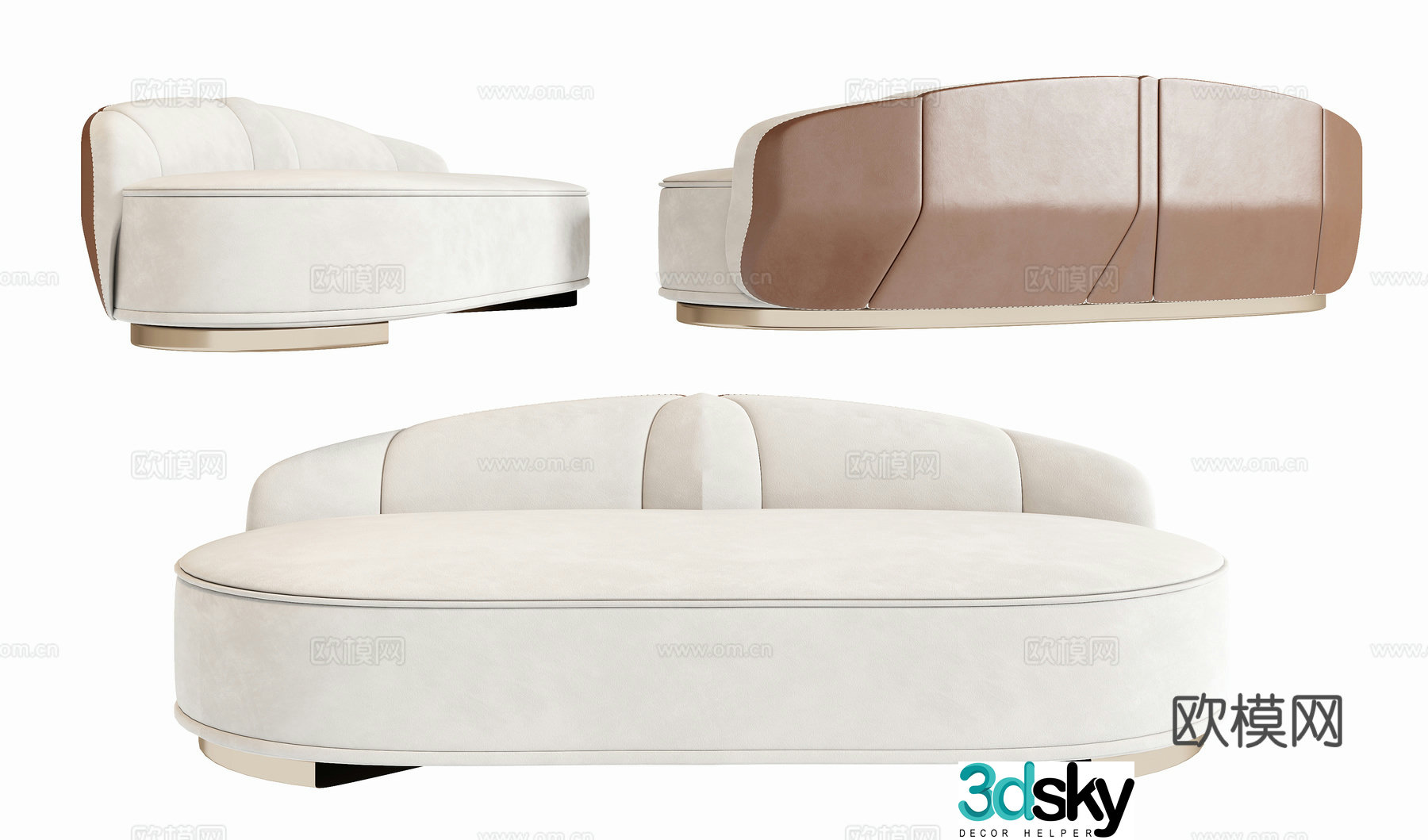 Modern sofa stool 3d model