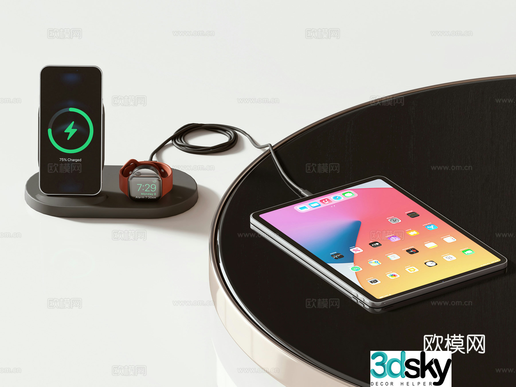 Modern tablet watch mobile phone 3d model