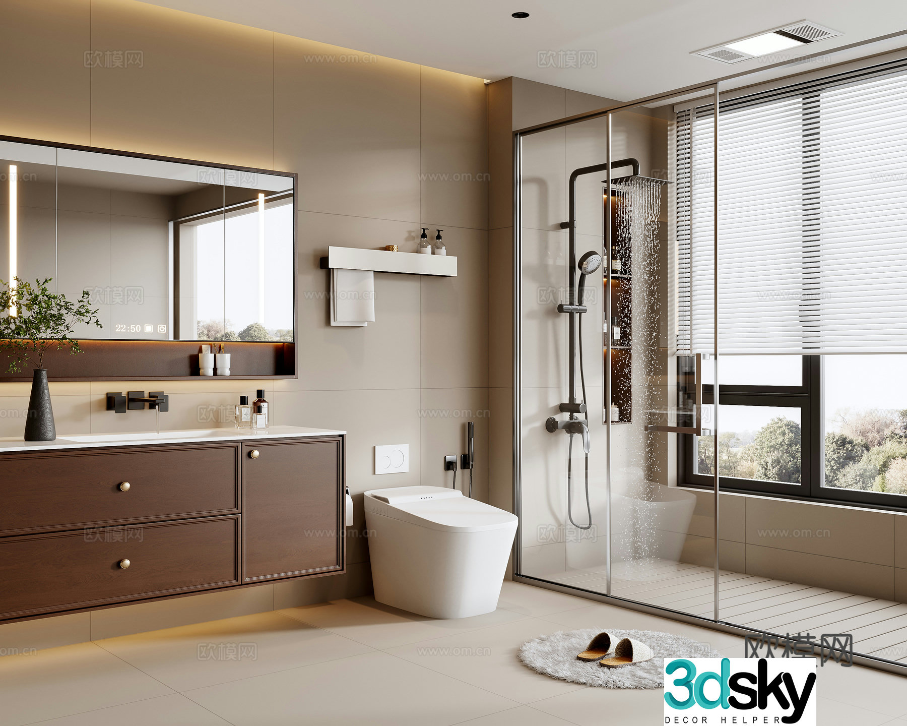 Middle-aged bathroom 3D model