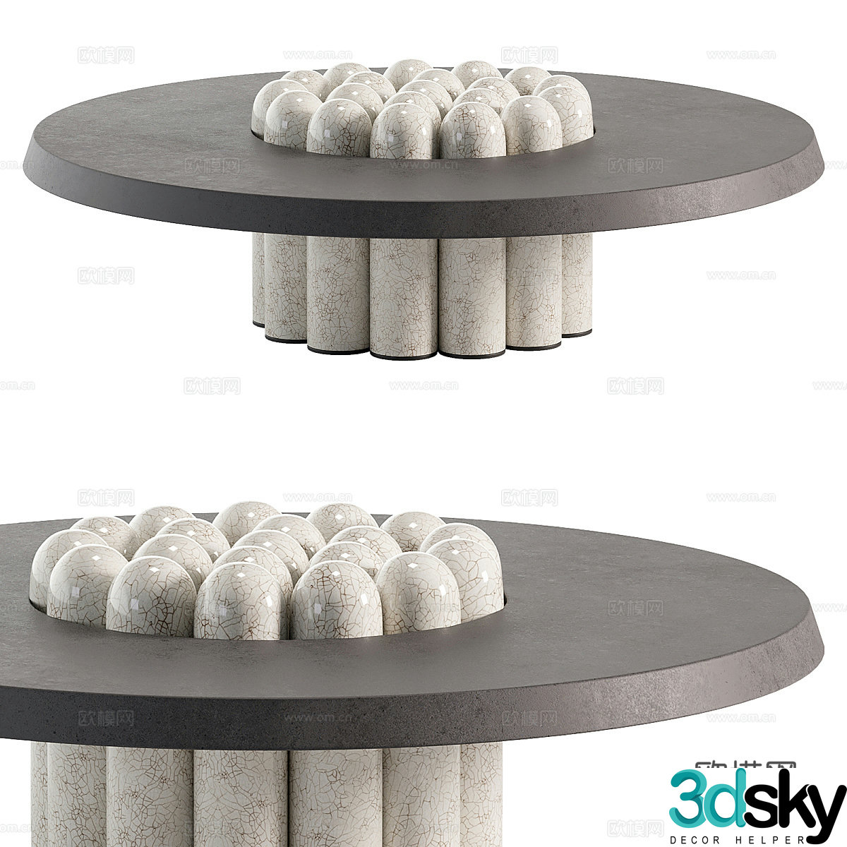 New Chinese Wasabi RAKU-YAKI Coffee Table 3D Model