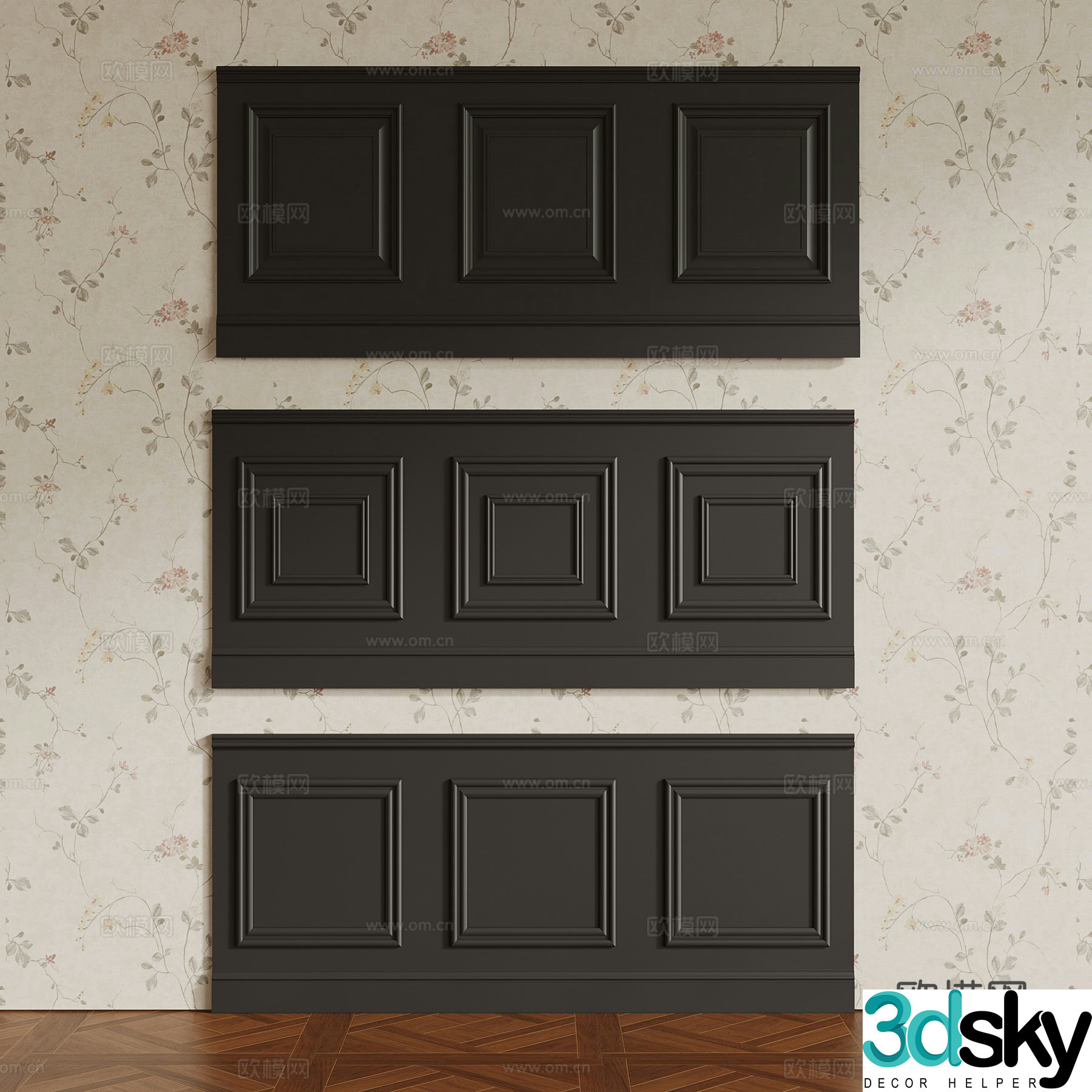 French wall panel French wall skirt 3D model
