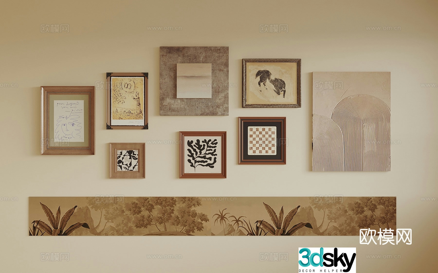 3D model of medieval style hanging painting