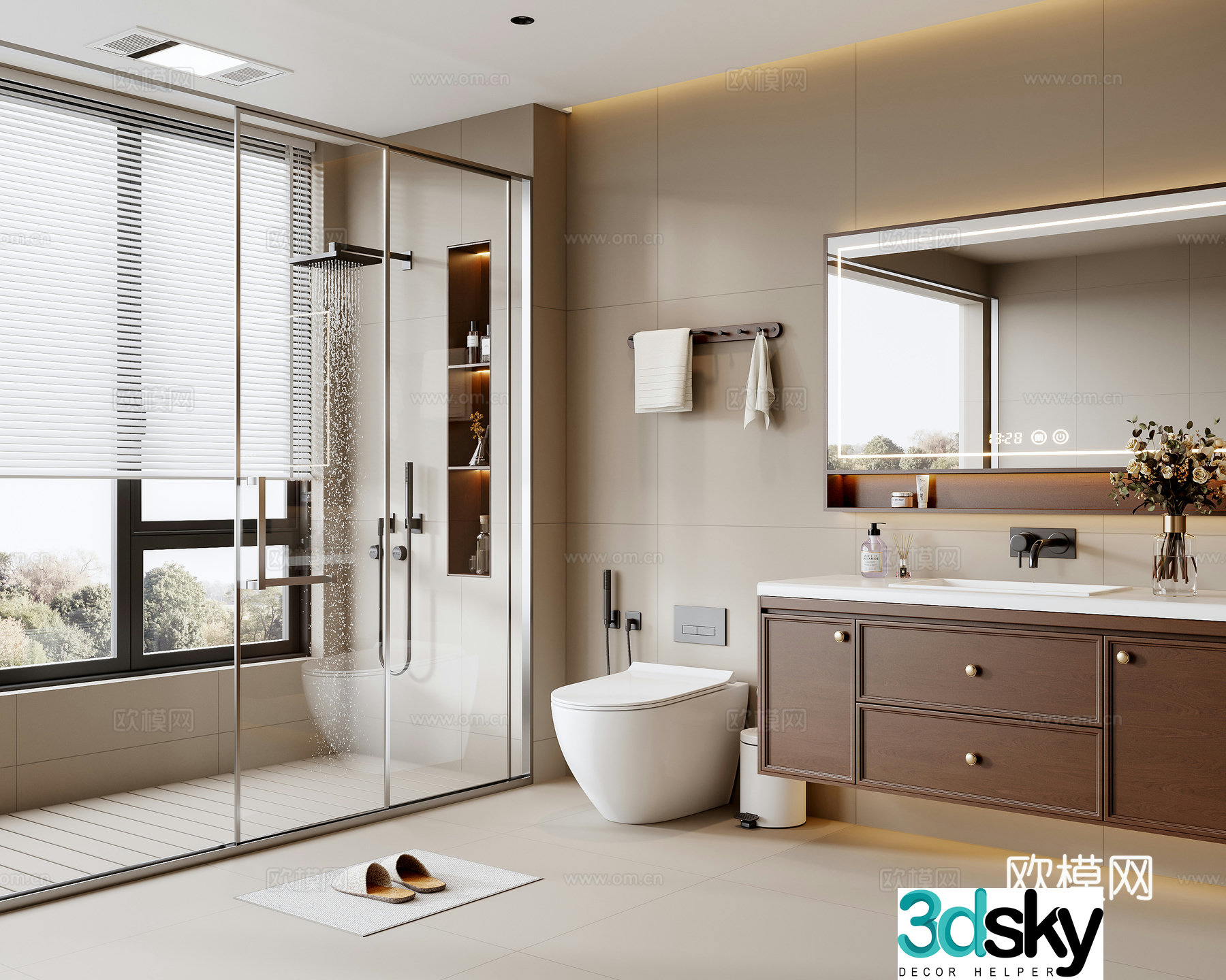 Middle-aged bathroom 3D model