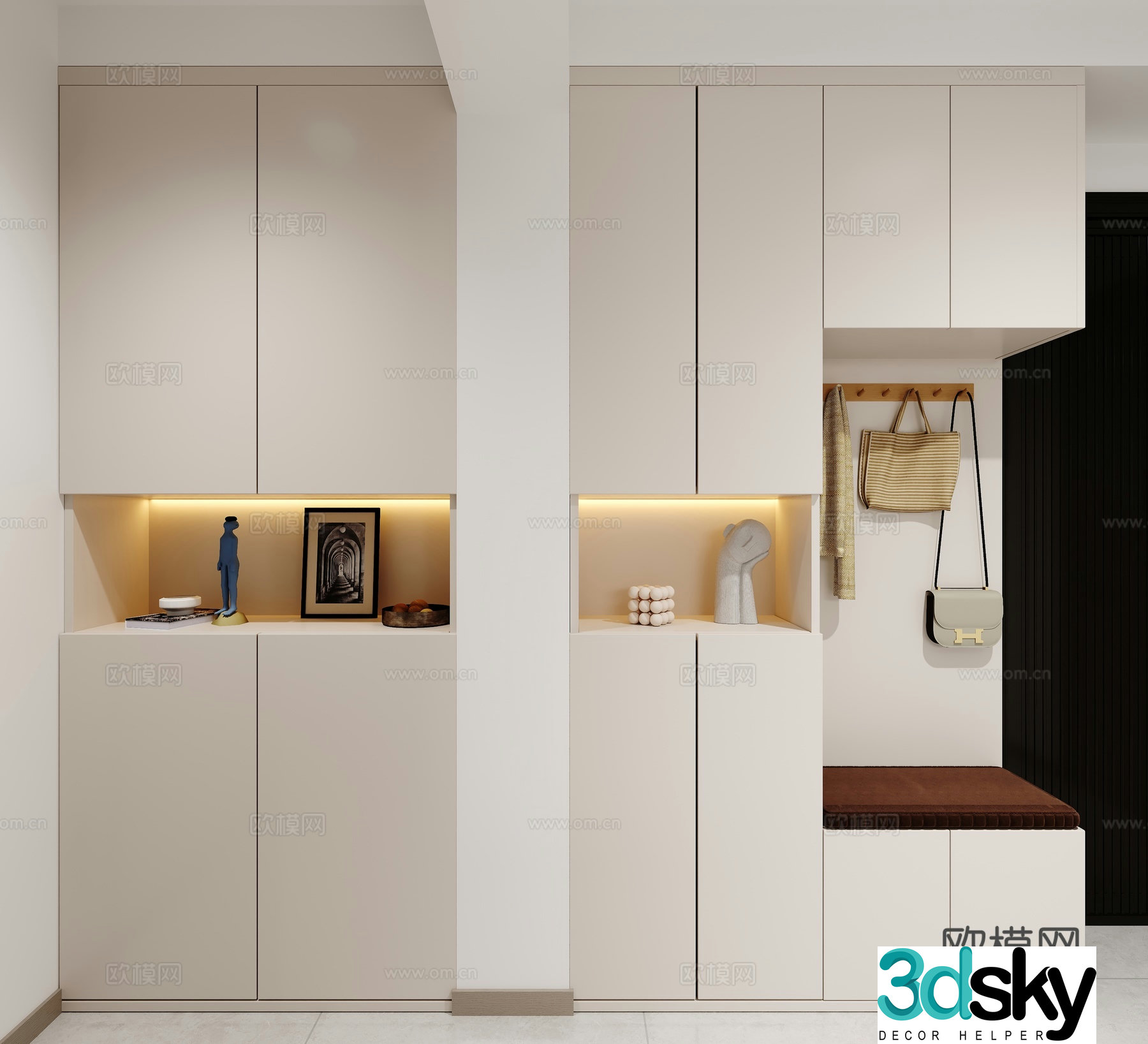Modern shoe cabinet 3d model