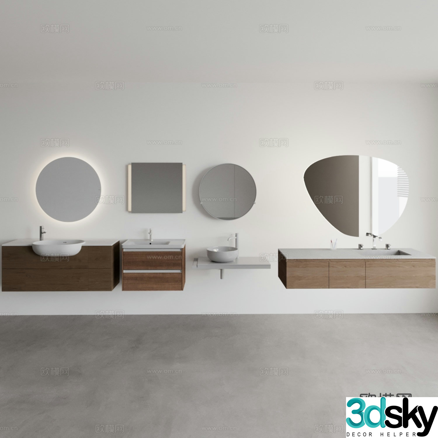 Mirror cabinet bridle combination 3D model