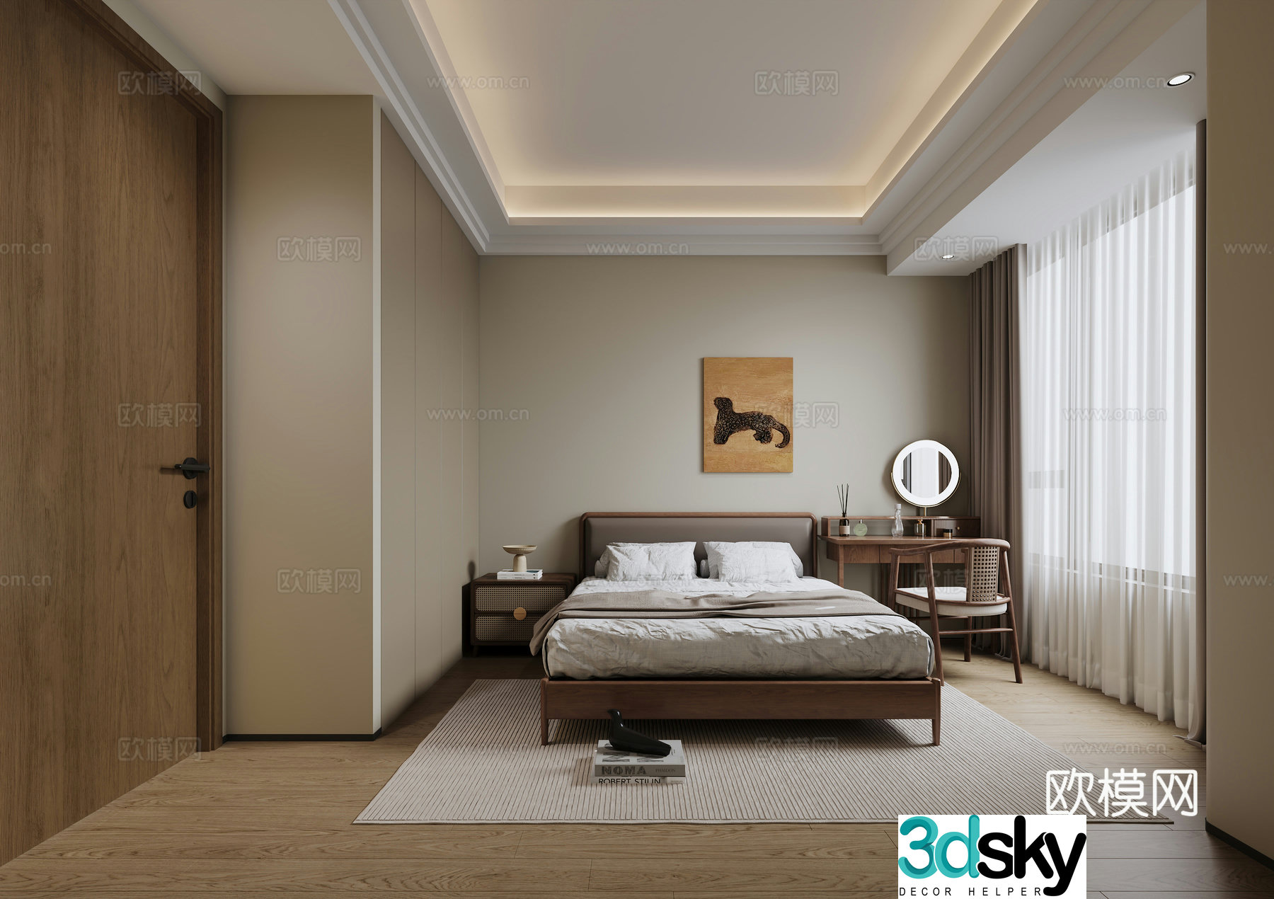 New Chinese bedroom 3D model