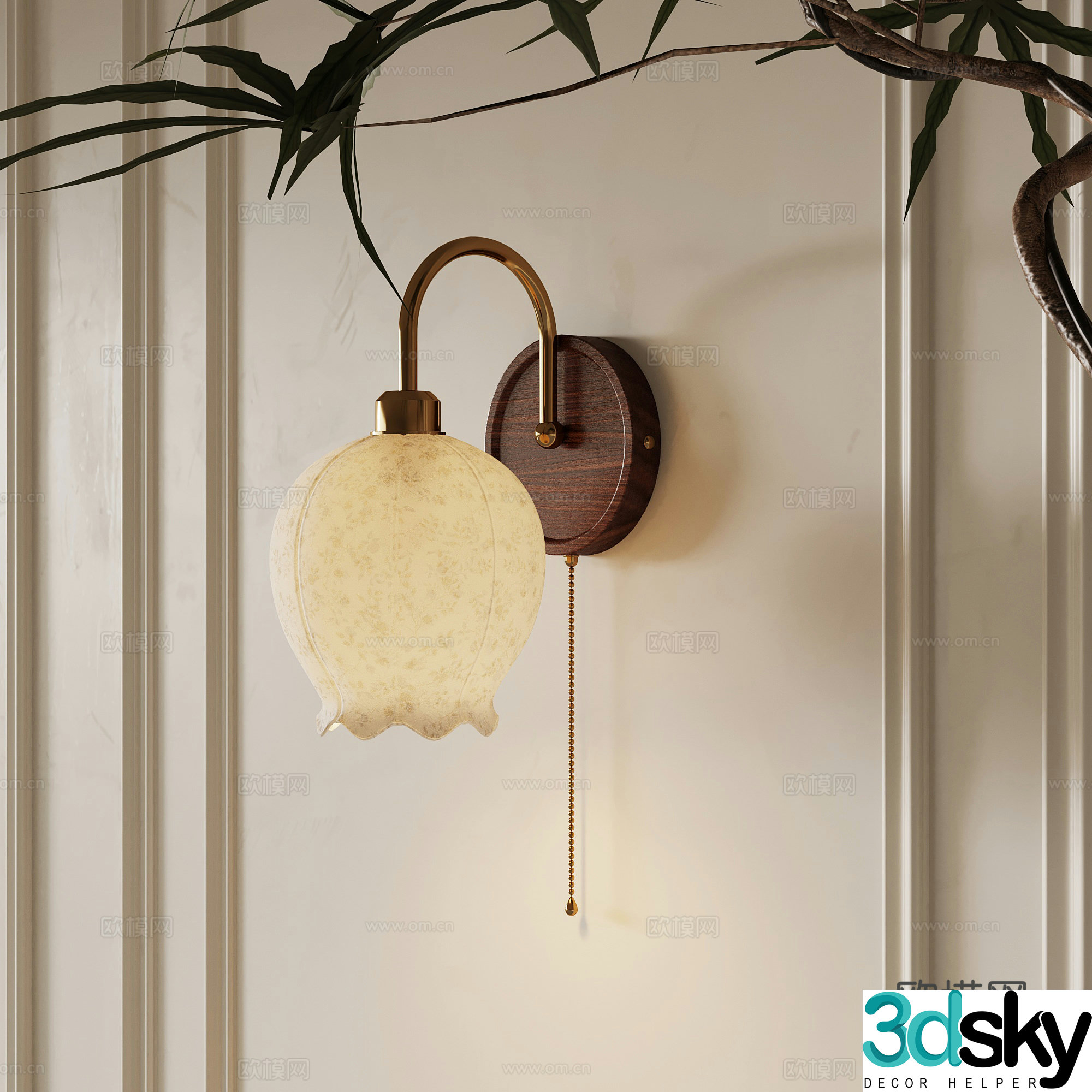 French wall lamp bedside lamp decorative lamp 3d model
