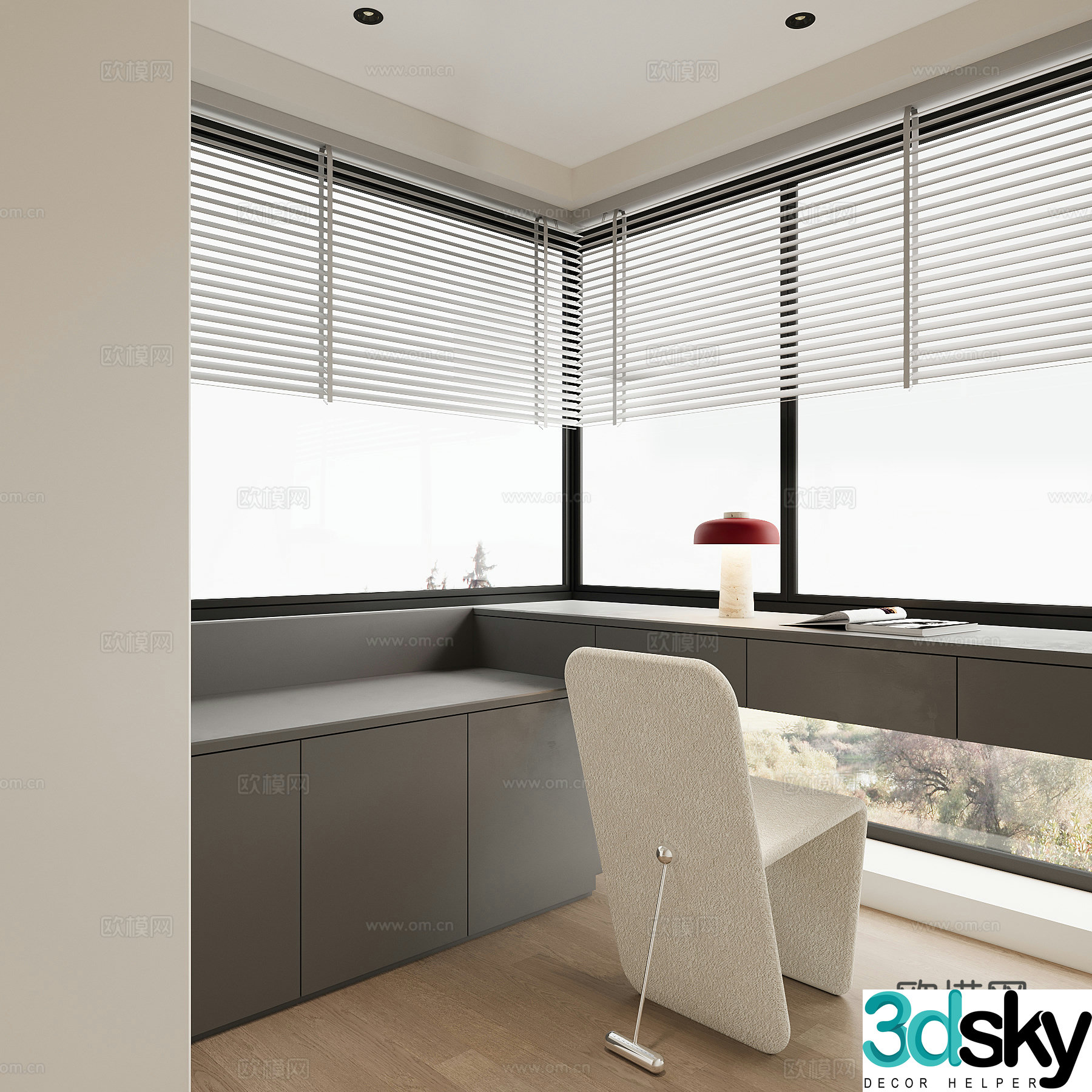 Modern study 3d model