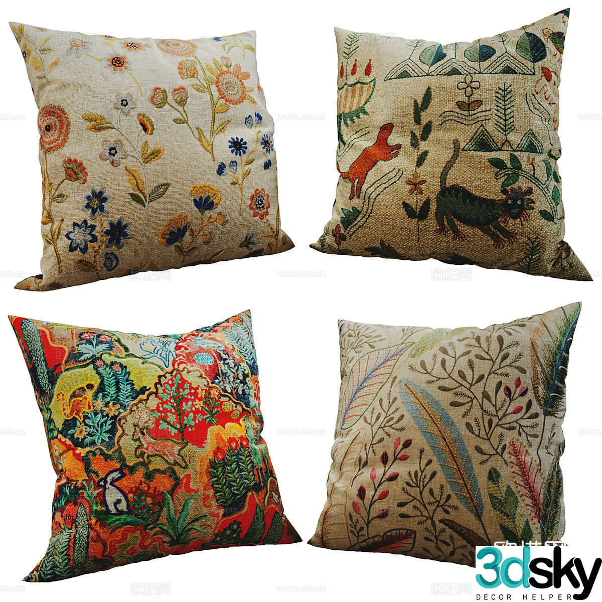 New Chinese style medieval style pillow 3D model