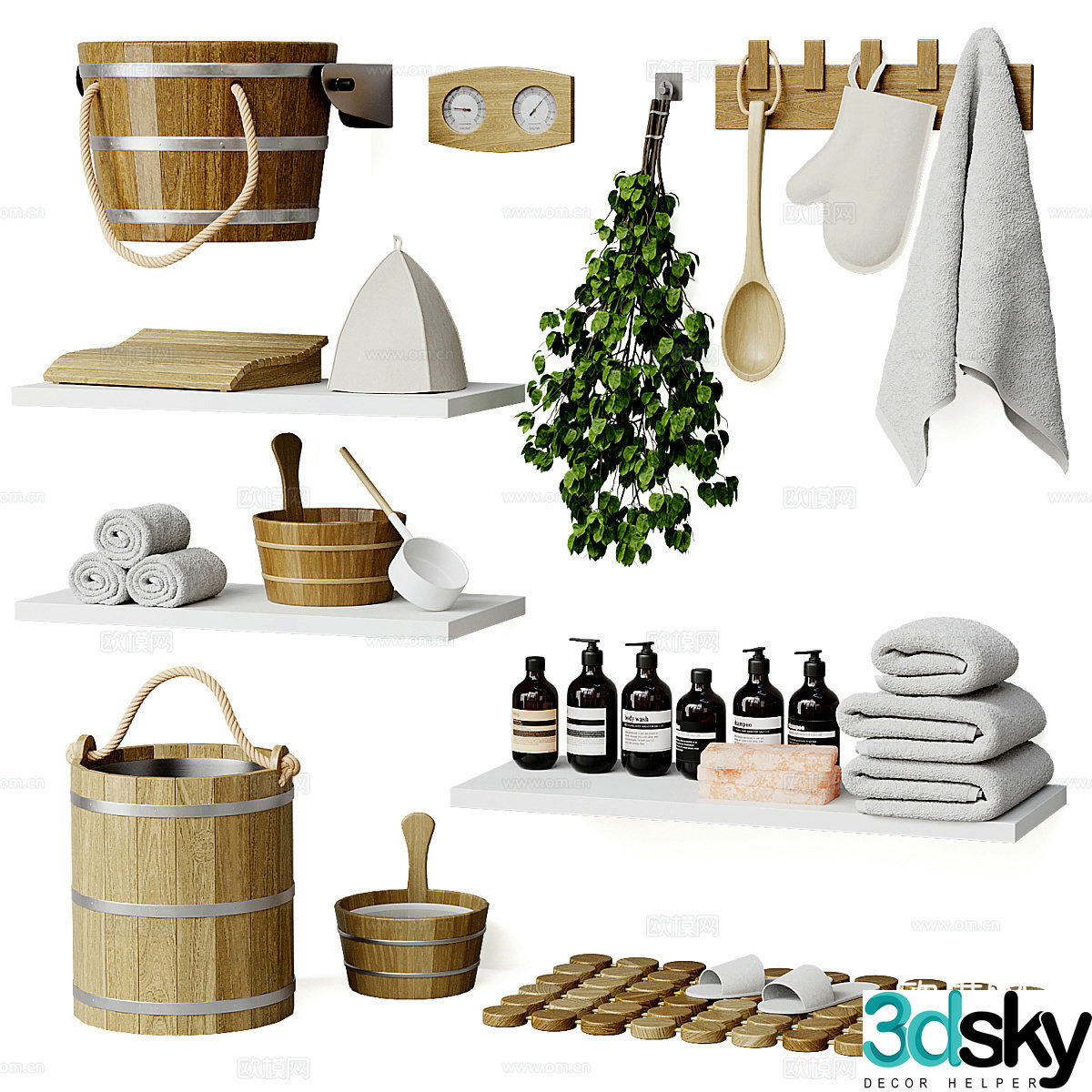 New Chinese sauna set 3d model
