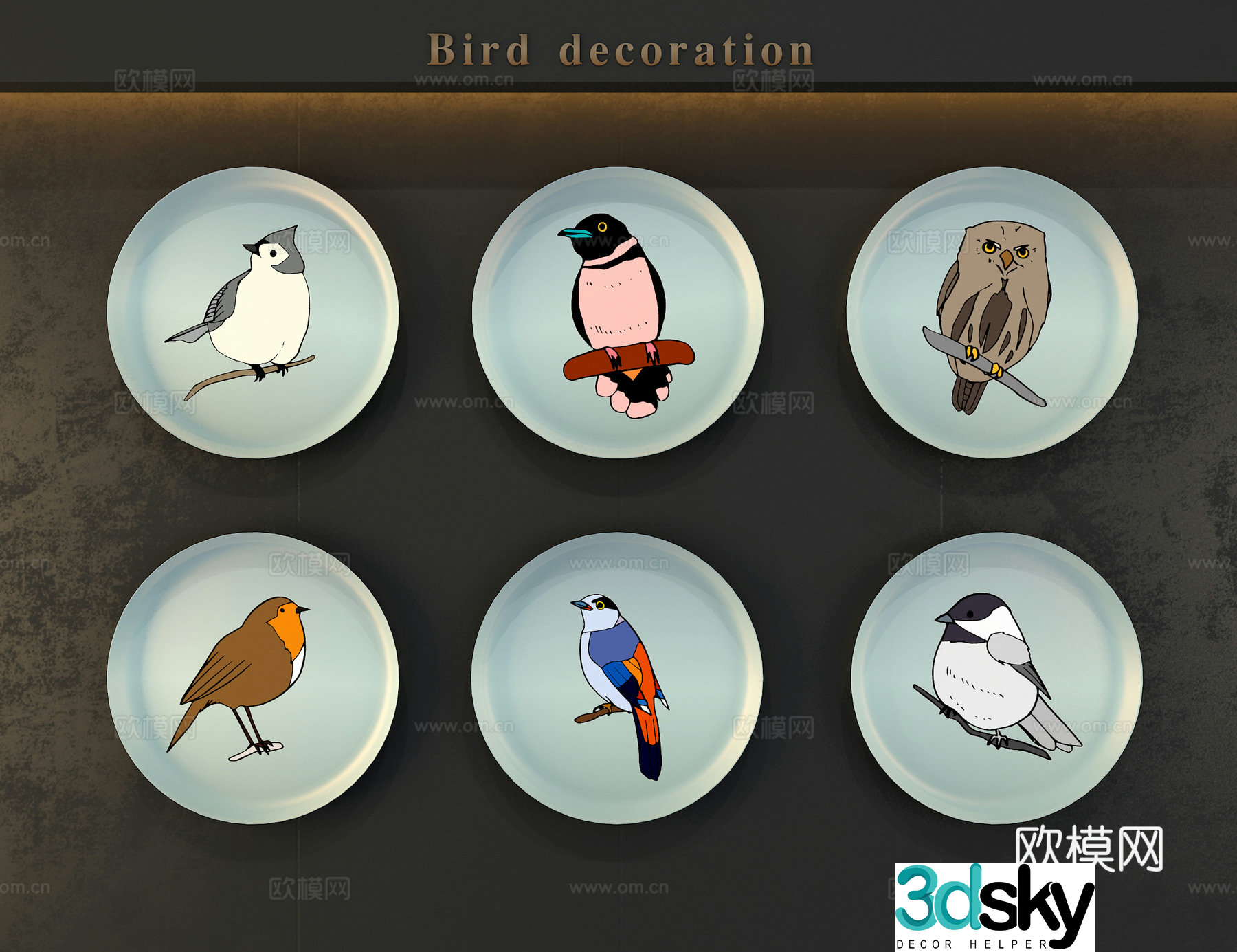 3d model of plate wall decoration
