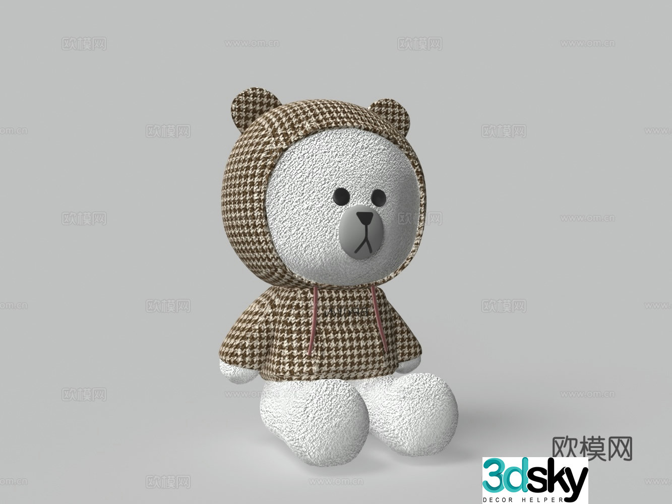 Modern plush toy bear 3d model