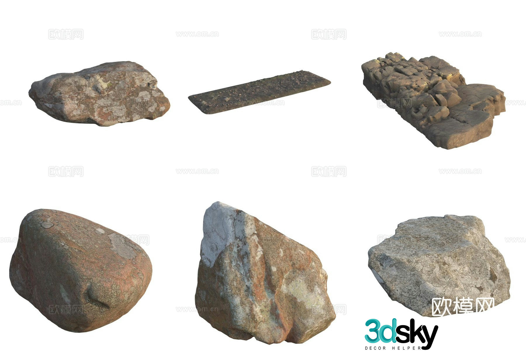Seaside stone rock 3d model