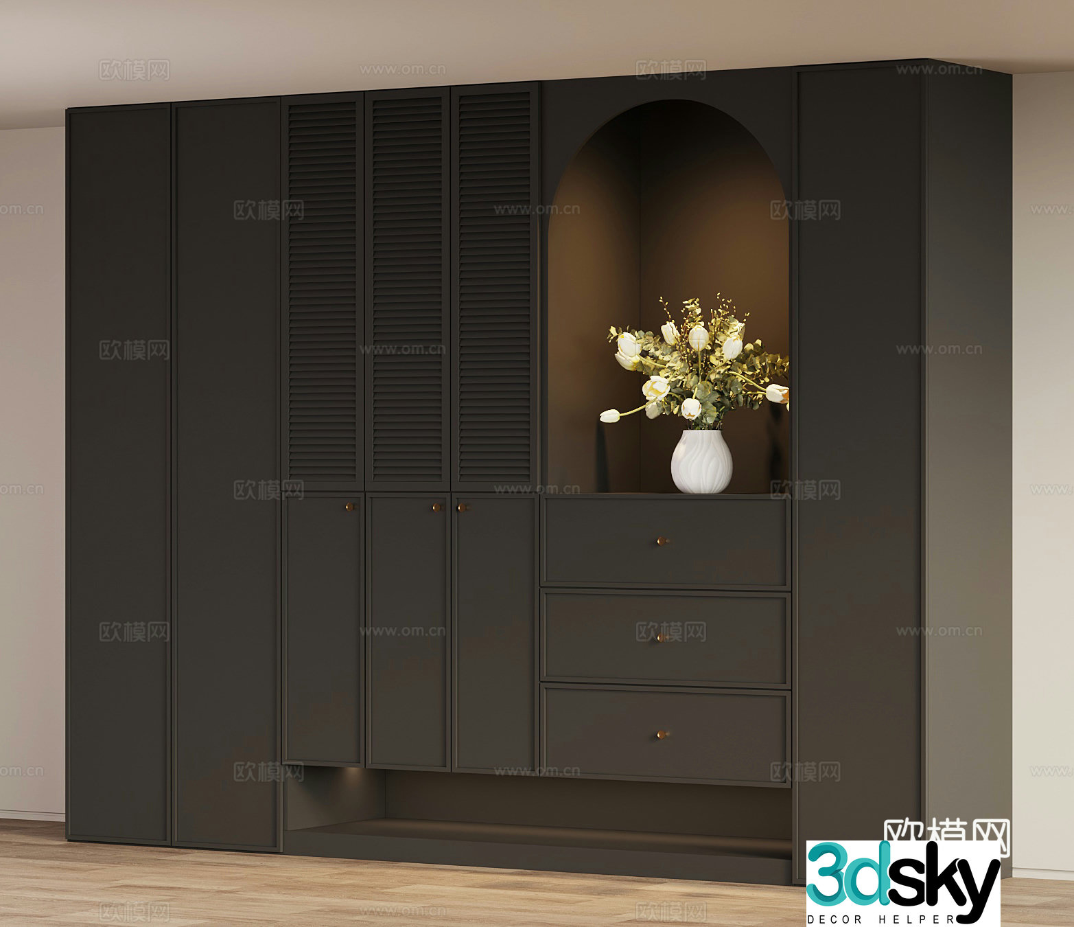 French shoe cabinet 3D model