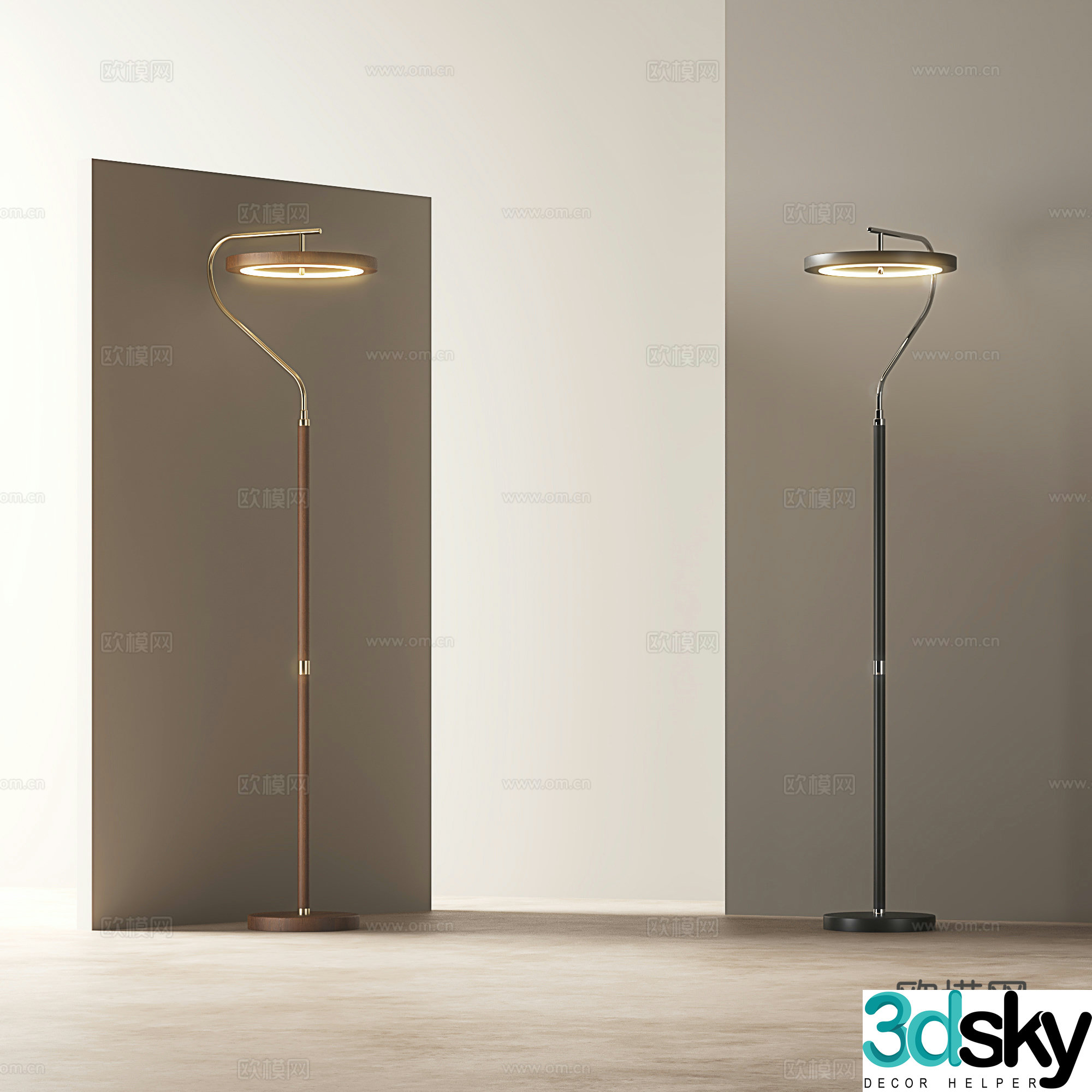 French floor lamp medieval style floor lamp retro floor lamp 3d model