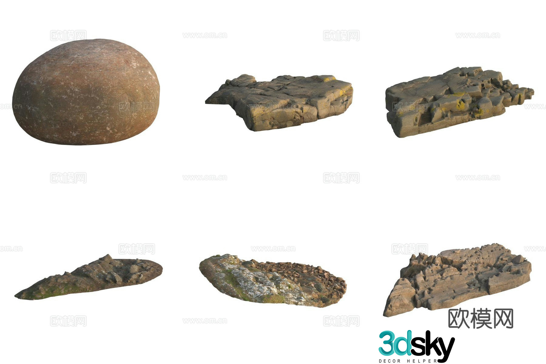 Stone Rock Pebbles 3d Model