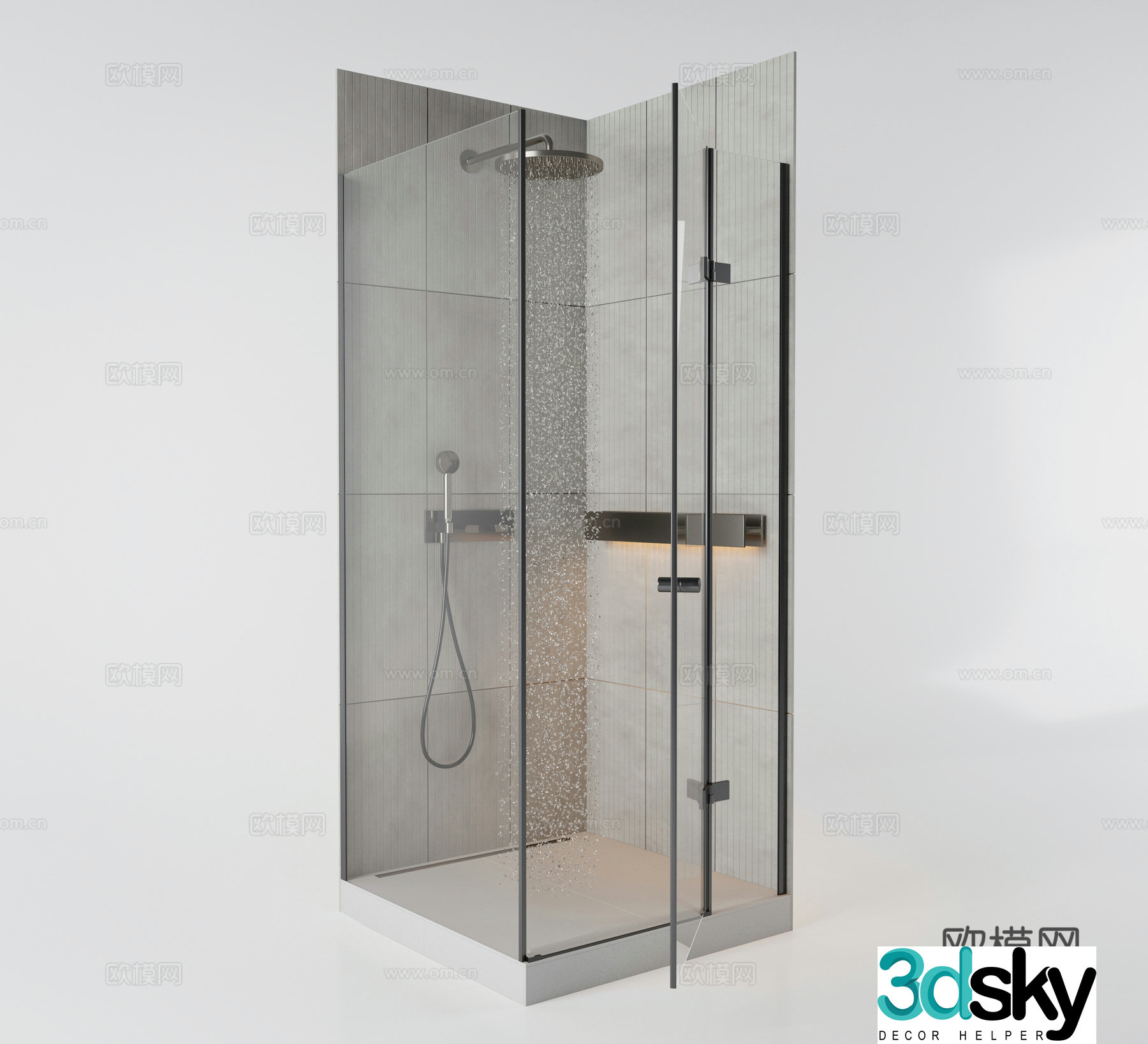 Shower room Built-in bathtub 3D model