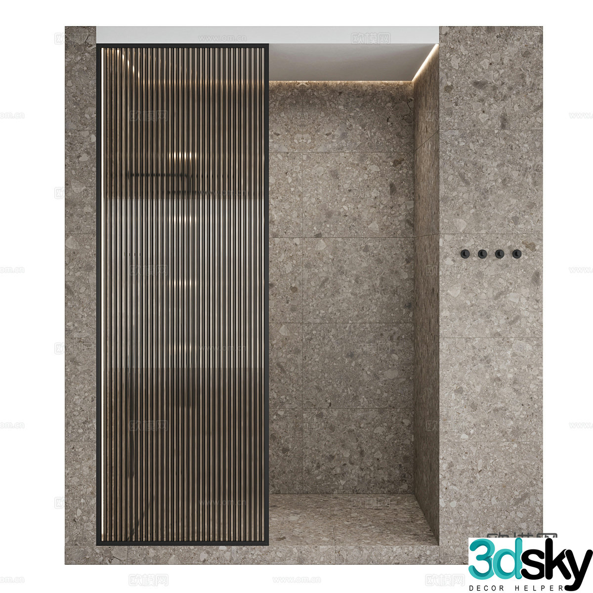 Modern Italian shower room 3d model