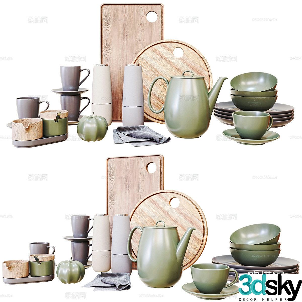 New Chinese kitchen utensils tableware 3d model