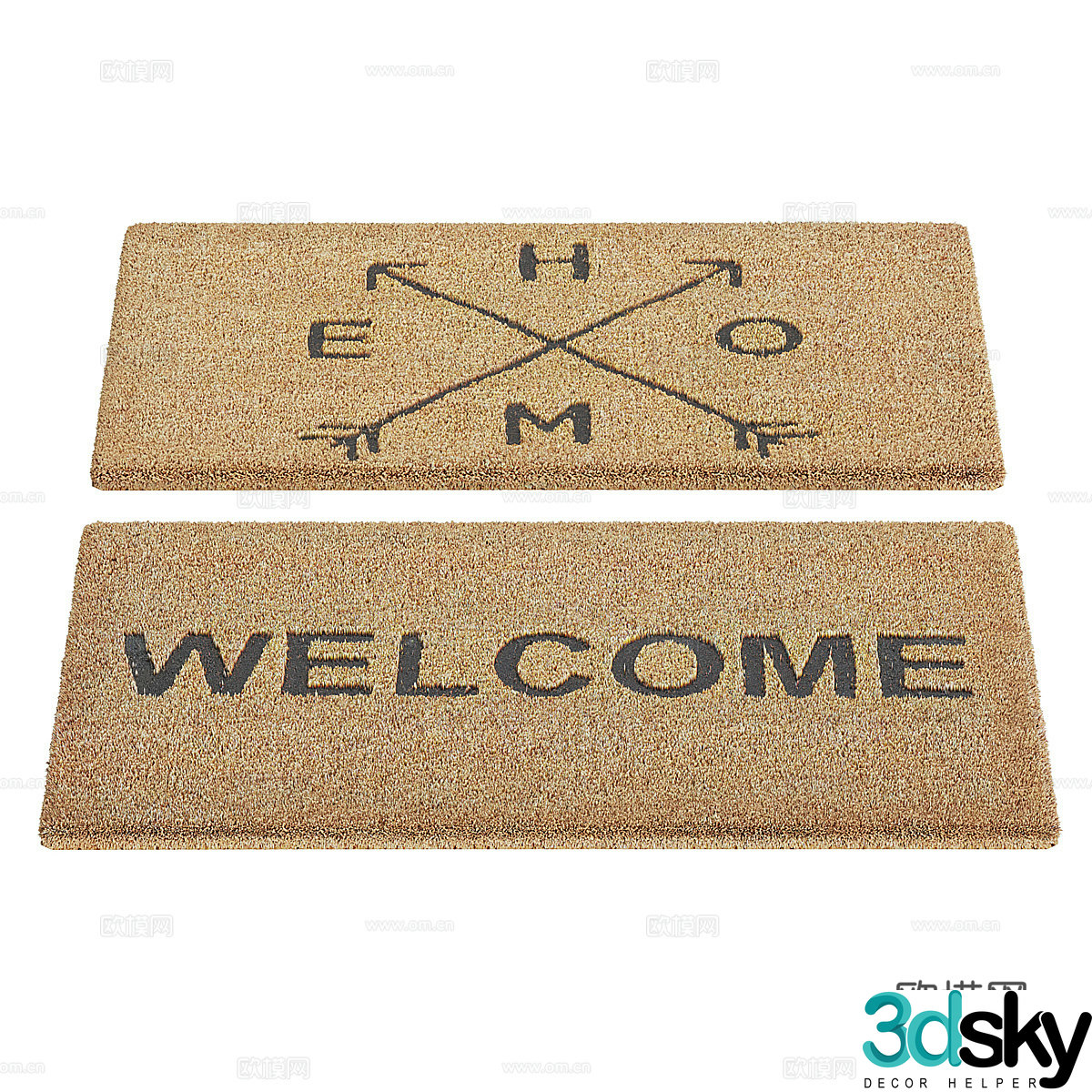 American retro welcome blanket carpet 3d model