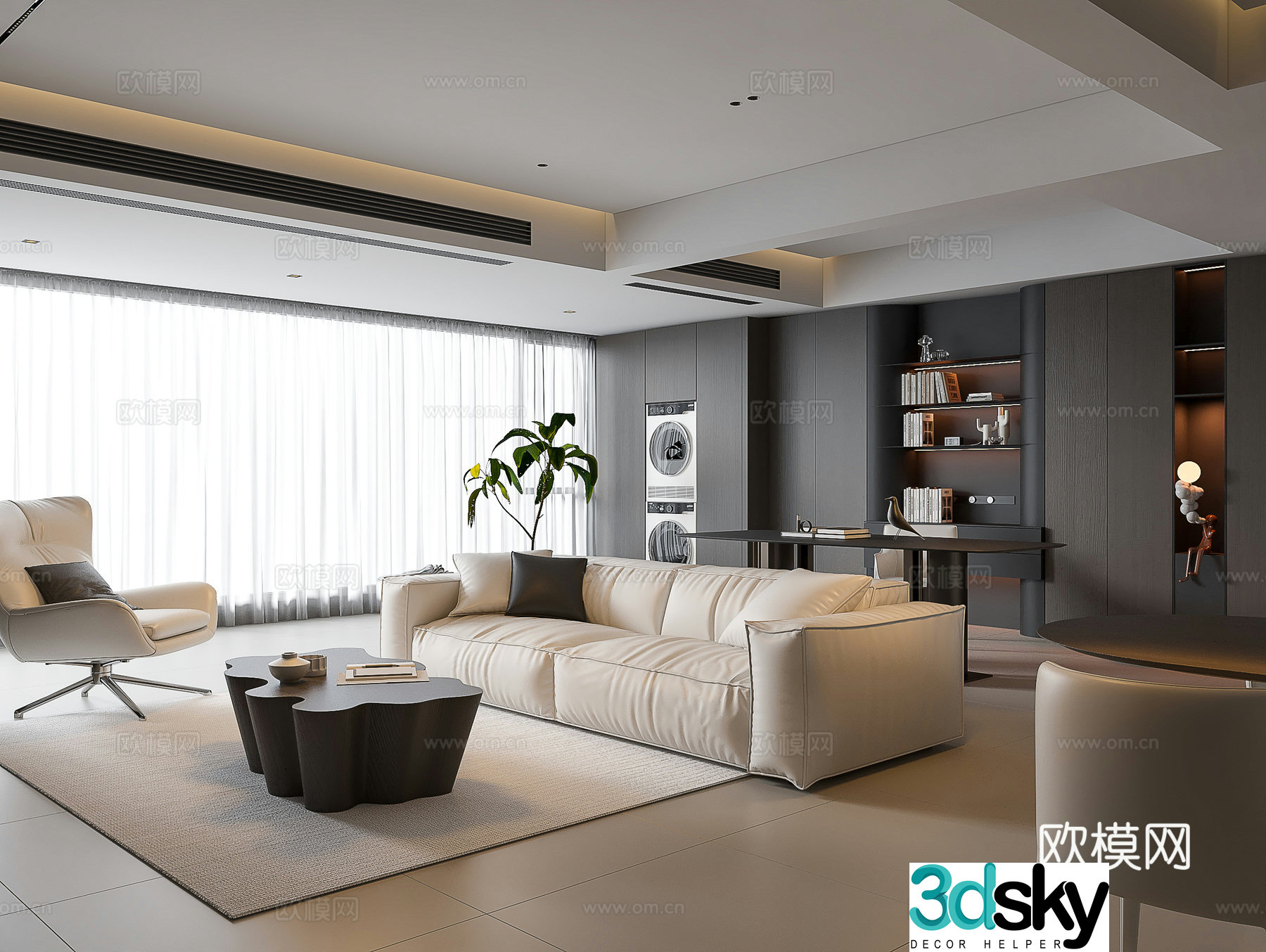 Italian living room modern living room large flat living room log living room creamy living room modern sand 3d model