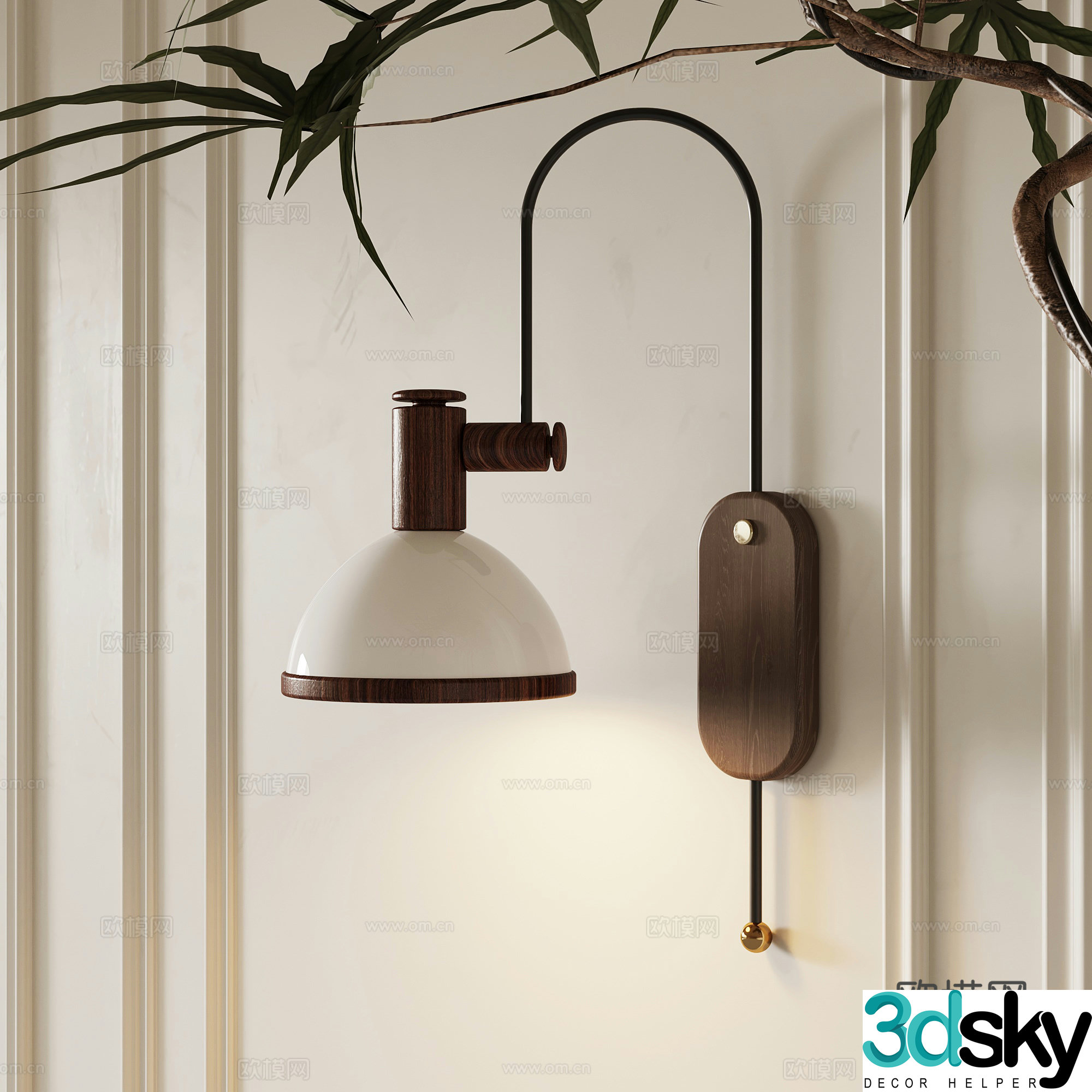 French medieval wall lamp bedside lamp decorative lamp 3d model