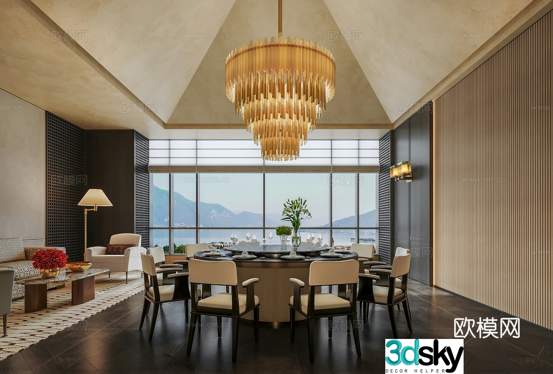 31 design Hotel private banquet hall 3d model