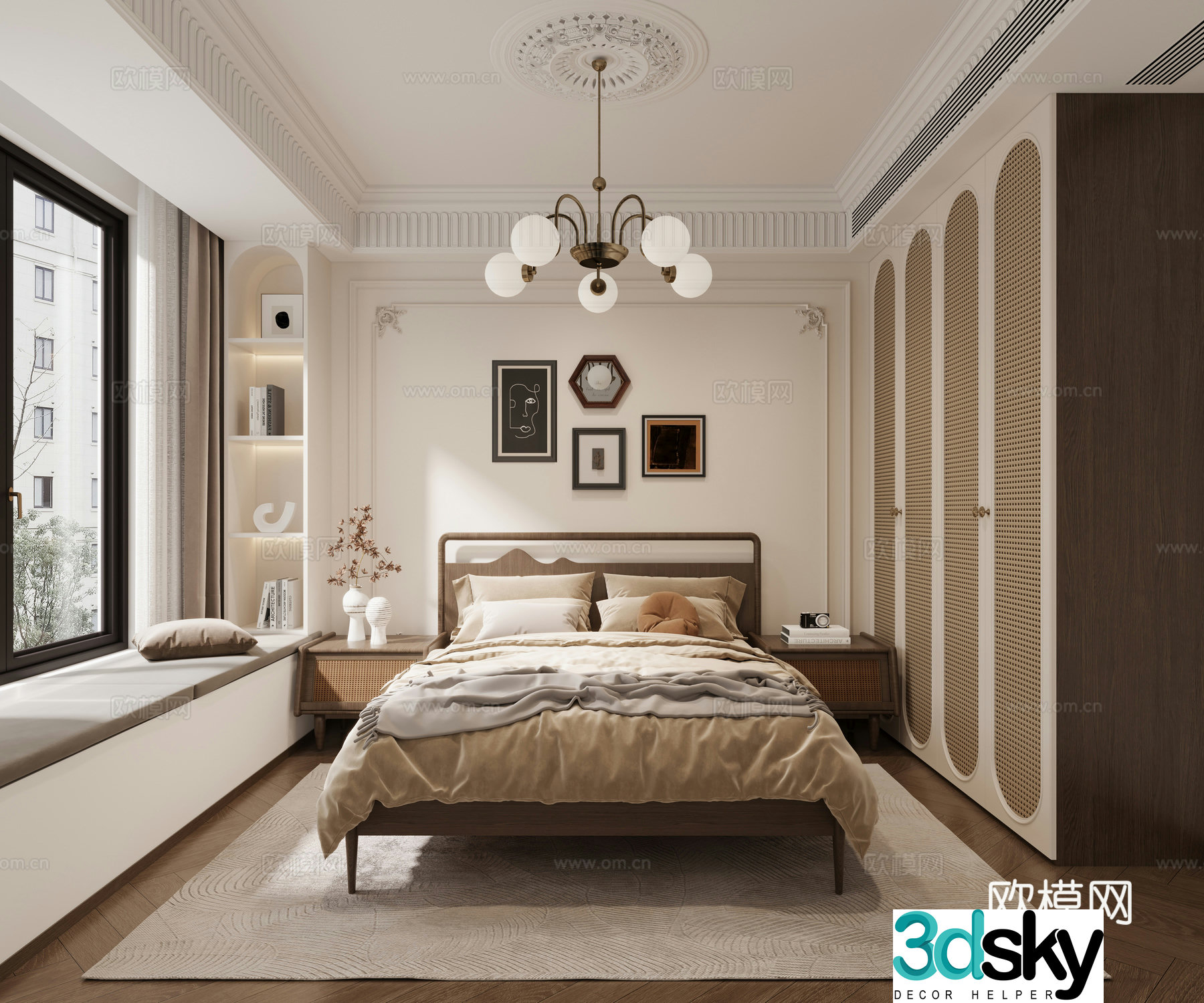 Medium-old bedroom 3d model