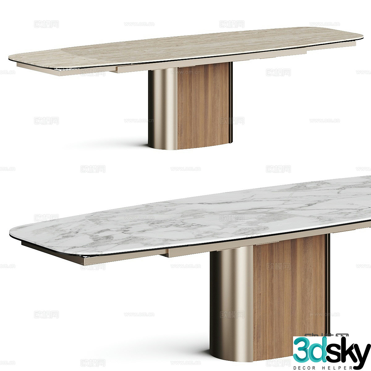 Modern Italian light luxury Calligaris Yoroi dining table 3D model