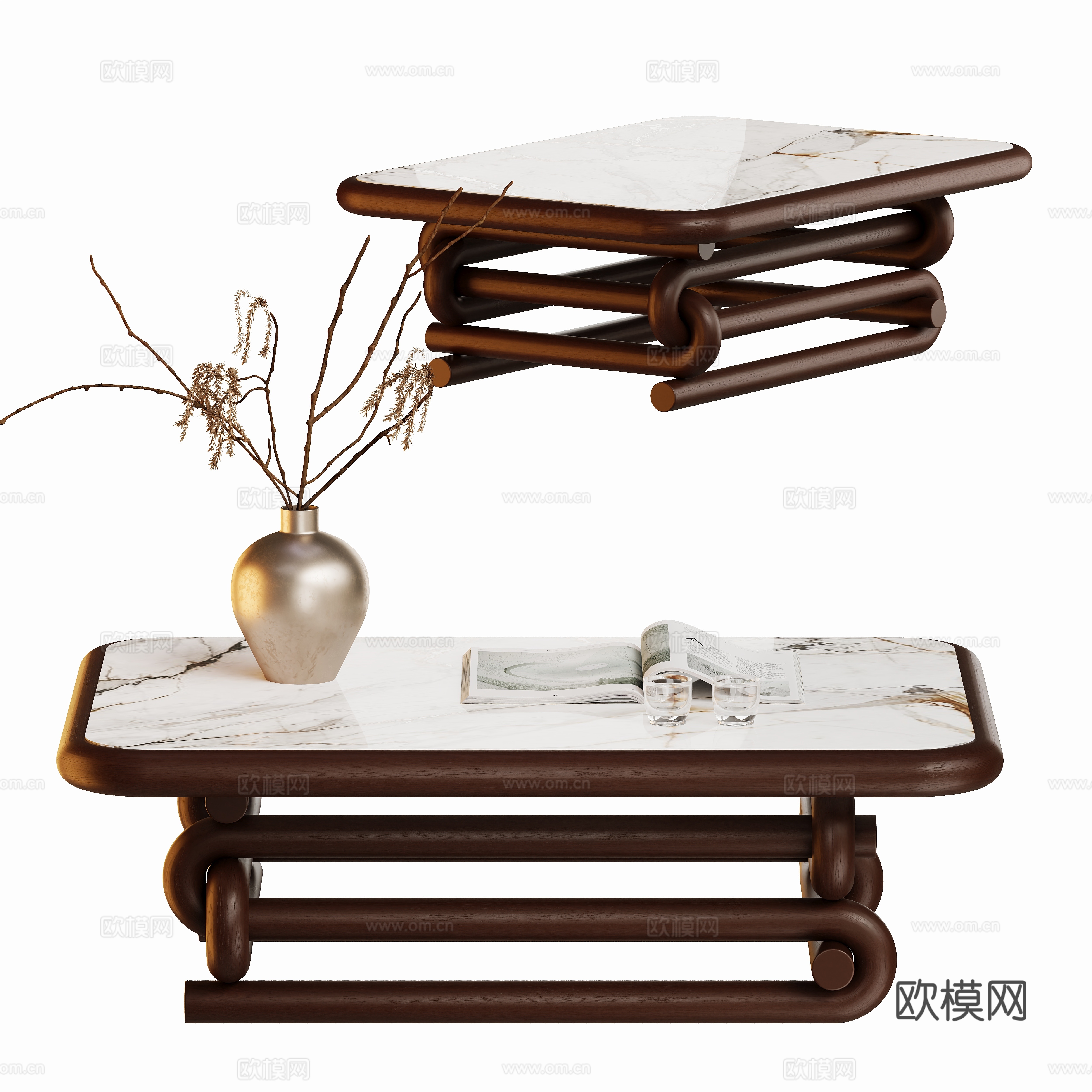 Modern Chinese art coffee table 3D model