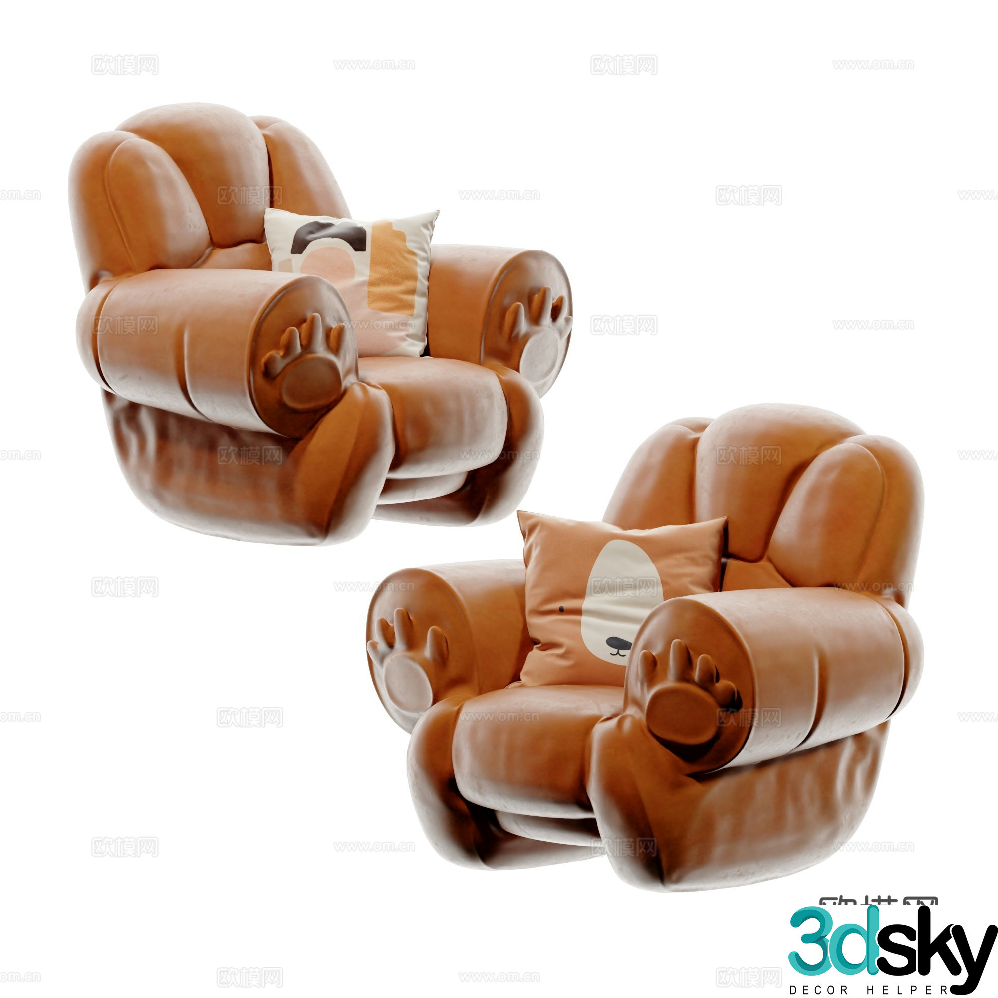 Modern children’s cartoon sofa 3d model