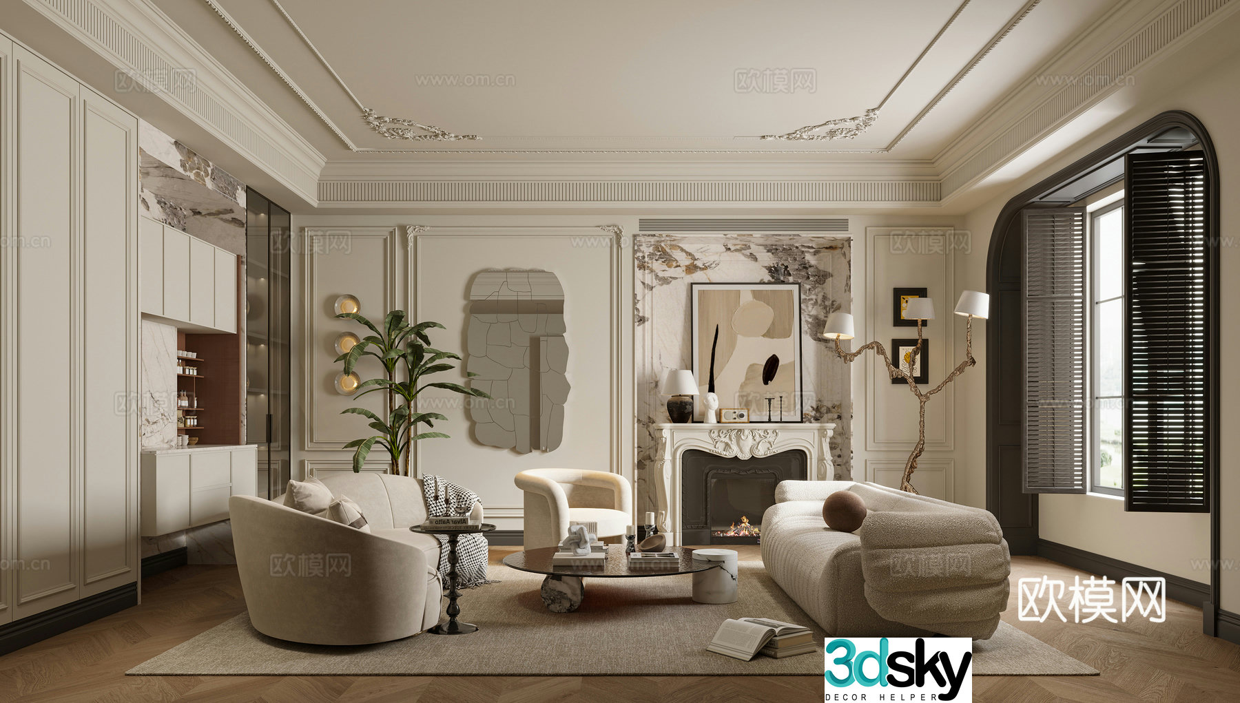 French living room 3d model