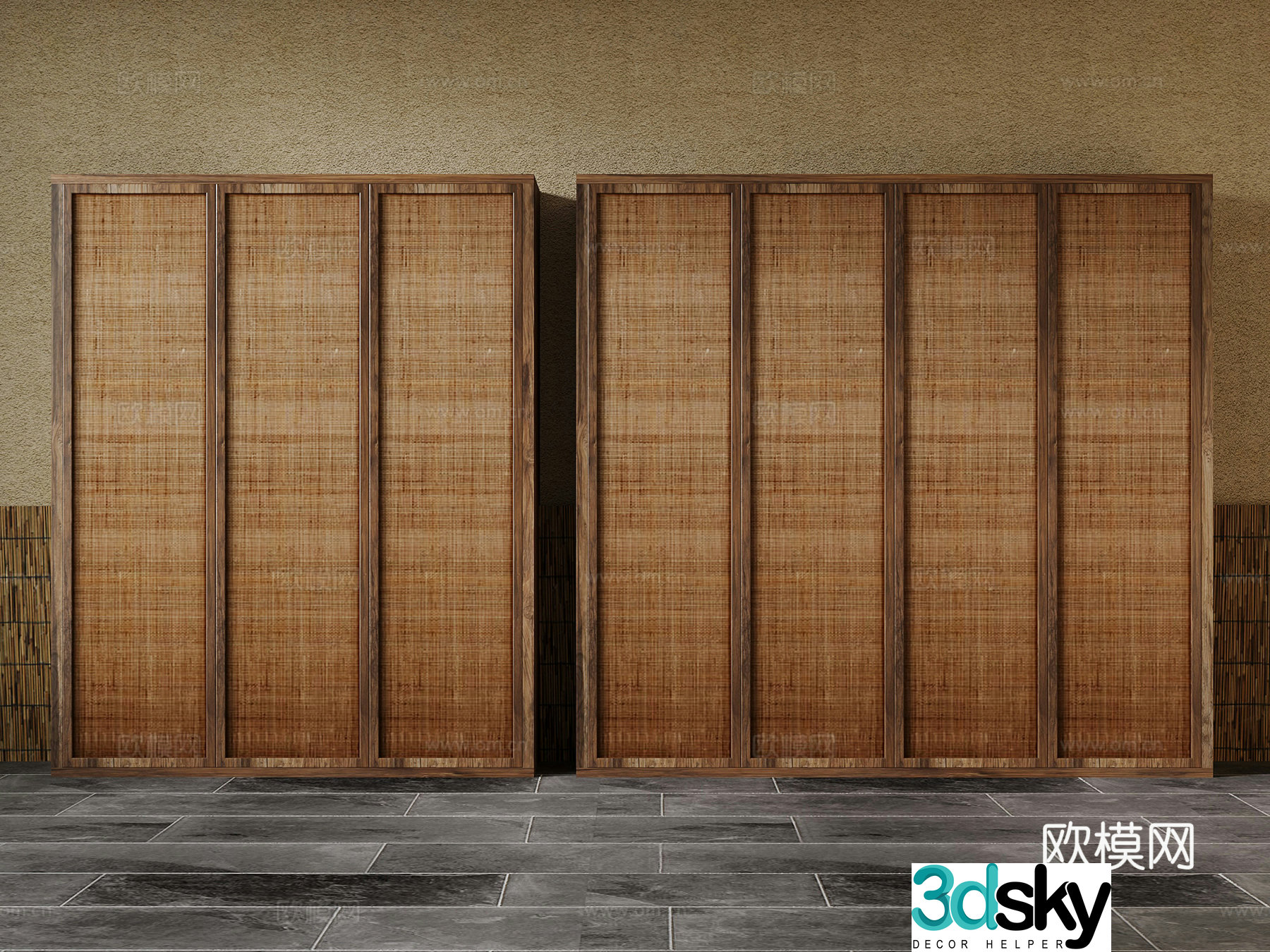 Modern farmhouse storage locker 3d model