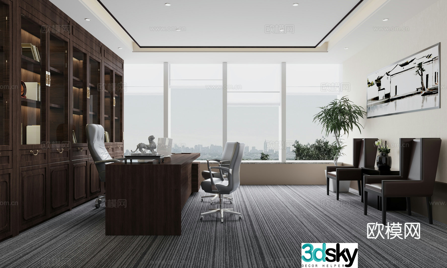New Chinese manager office 3D model