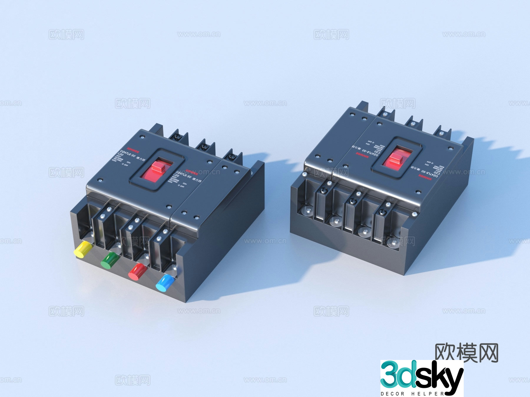Circuit breaker leakage protection switch air switch 3d model