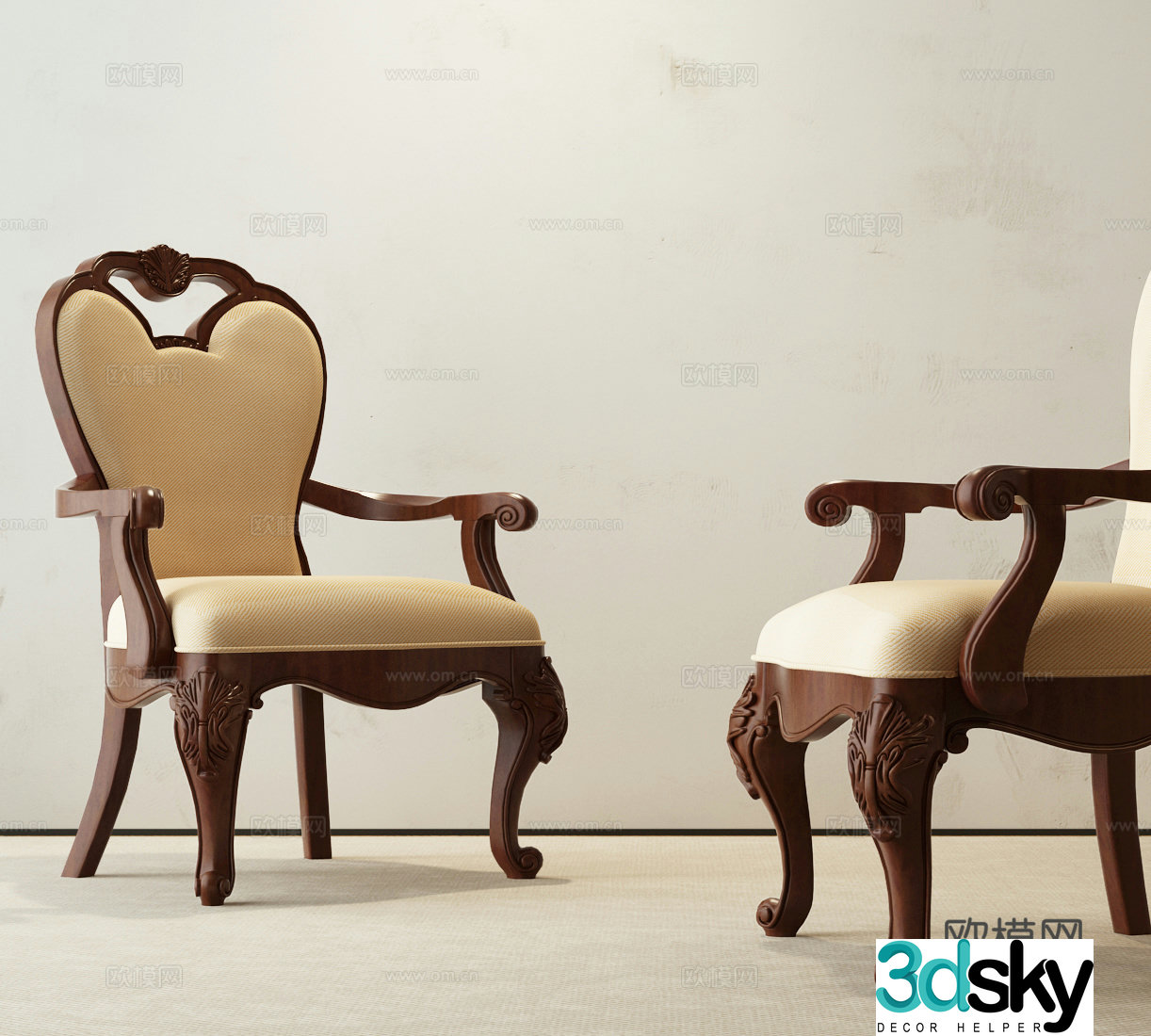 American dining chair 3d model