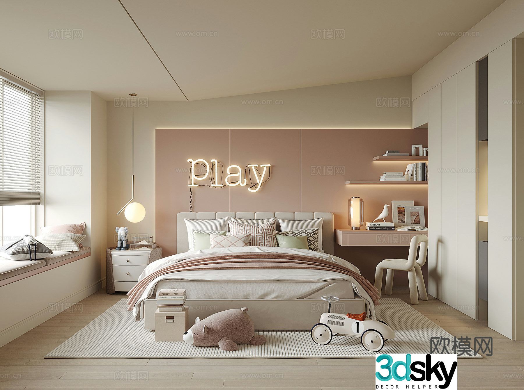 Modern girl room 3d model