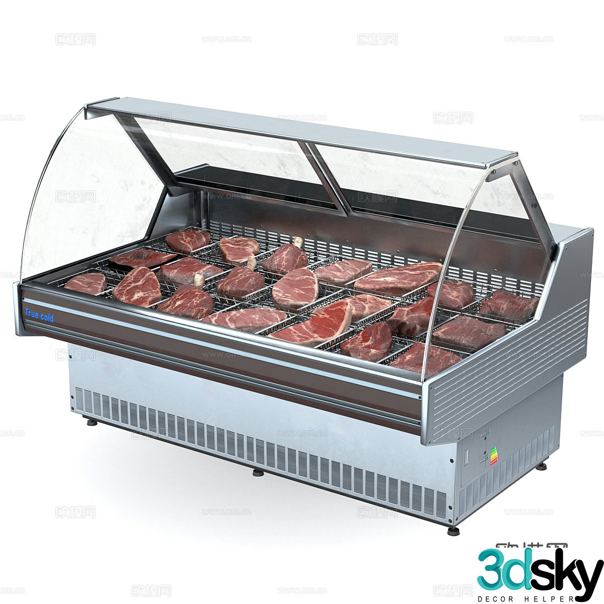 Meat commercial display refrigerator 3D model