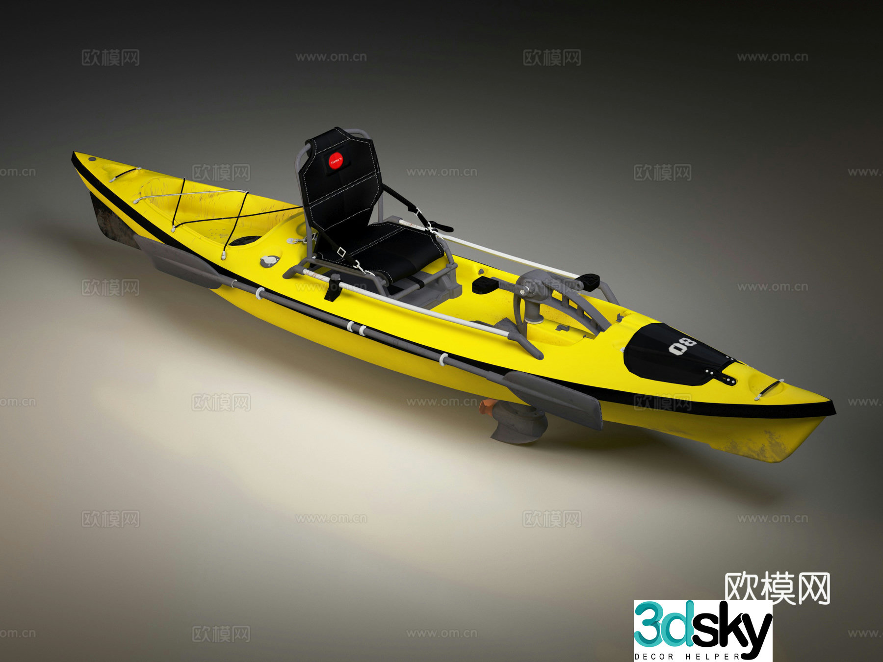 Modern Kayak Kayak Rubber Boat 3d Model