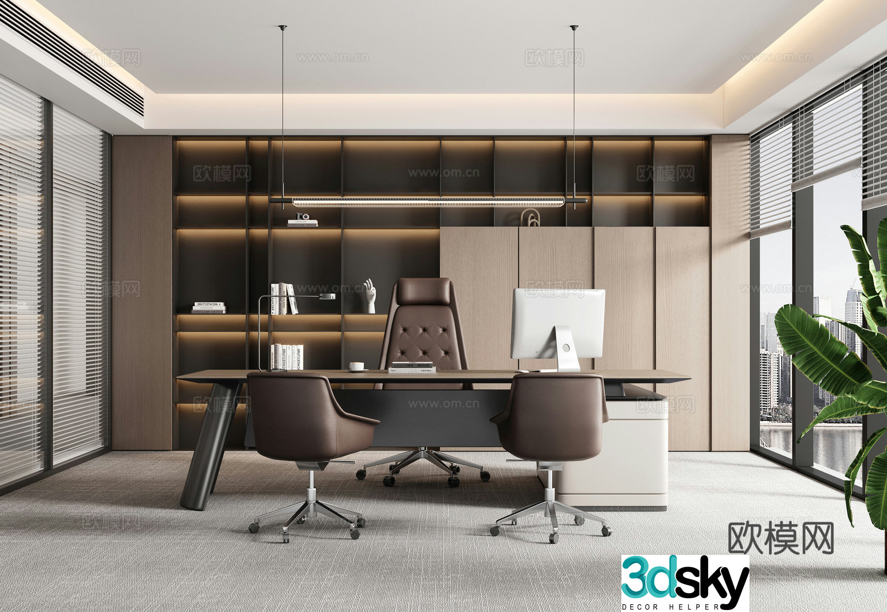 Modern manager office 3d model
