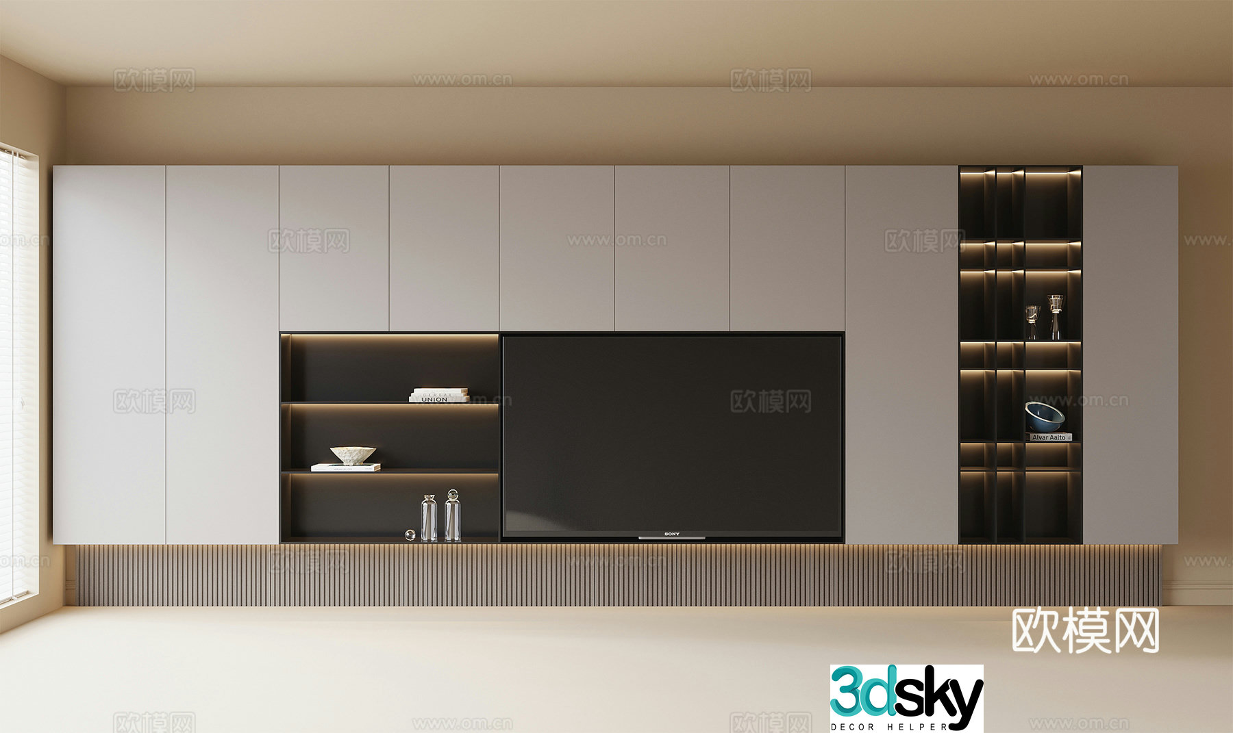 Modern TV Cabinet TV Background Wall TV Wall 3D Model